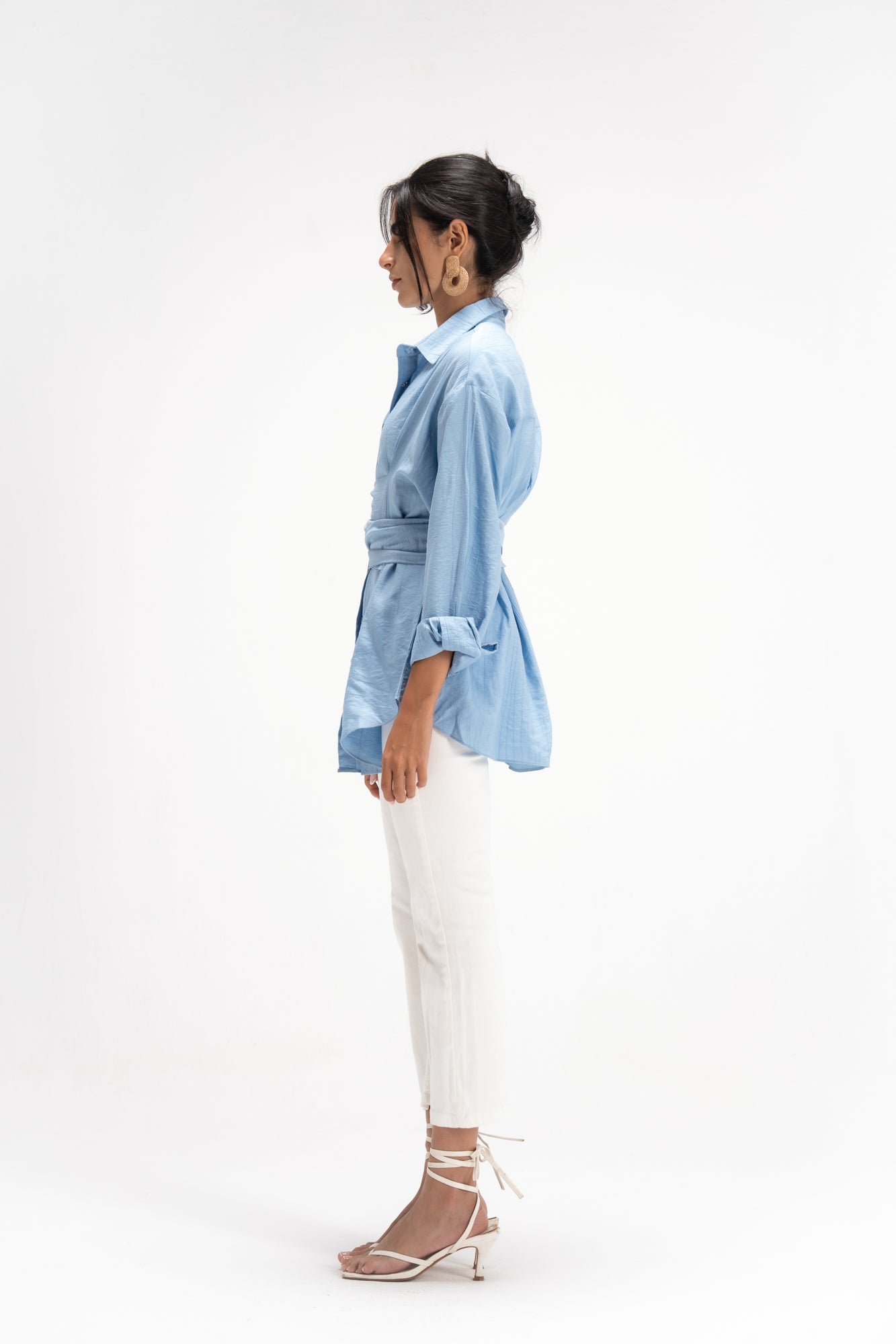 Ray Wrap Shirt in Baby Blue