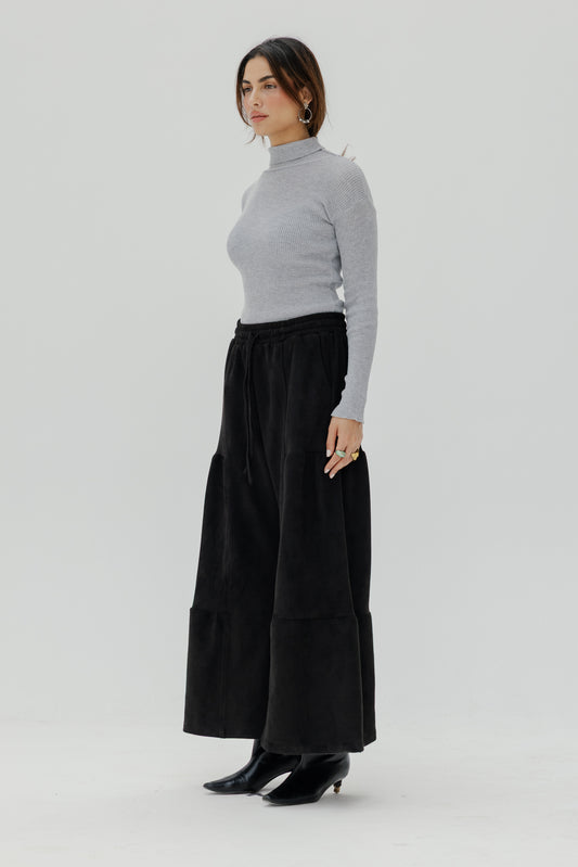 Black Suede Pants