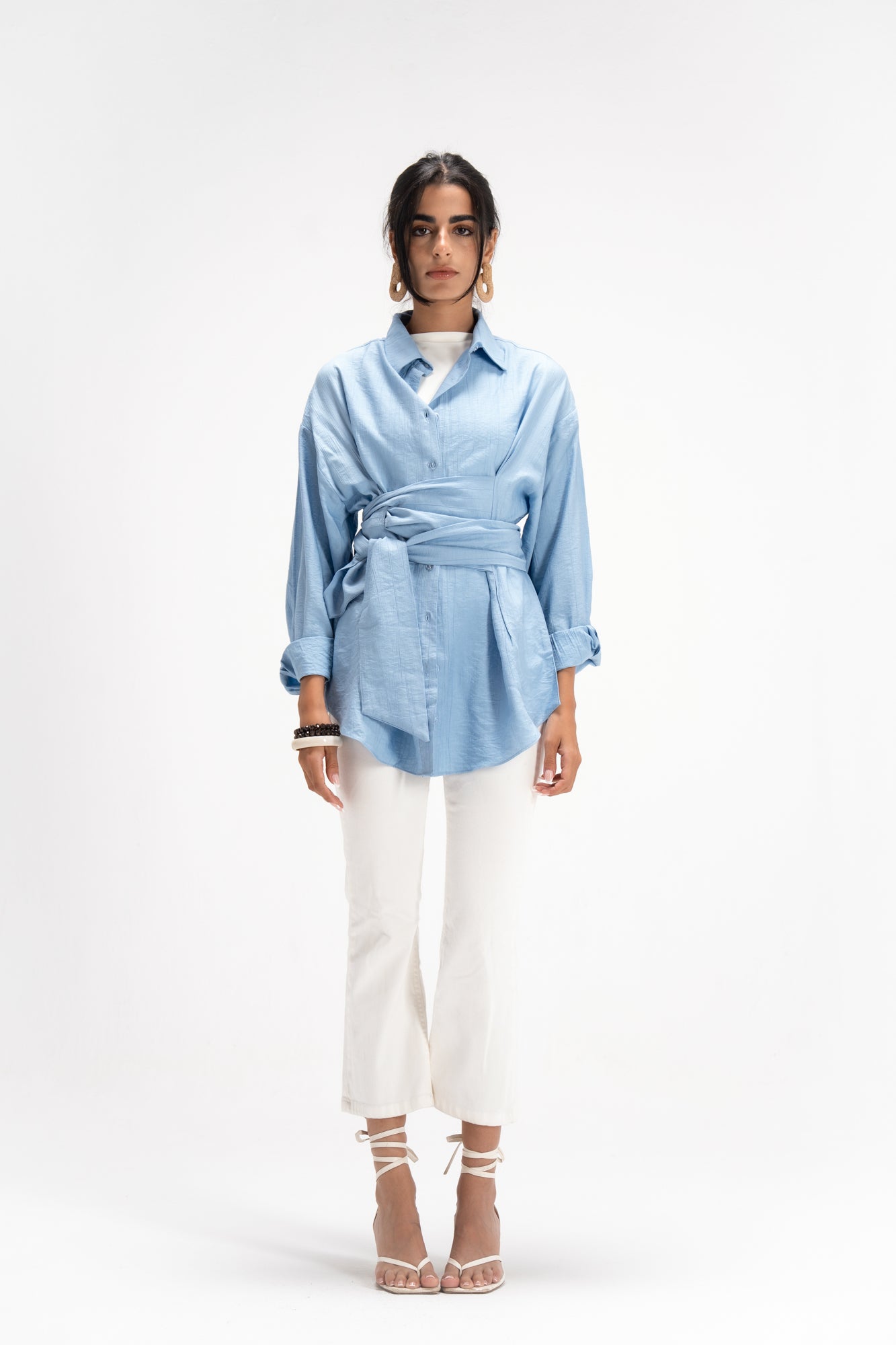Ray Wrap Shirt in Baby Blue
