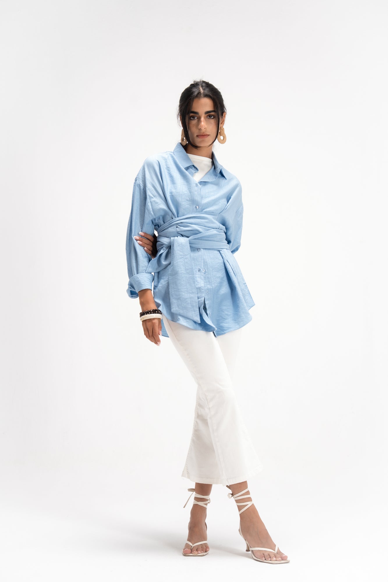 Ray Wrap Shirt in Baby Blue