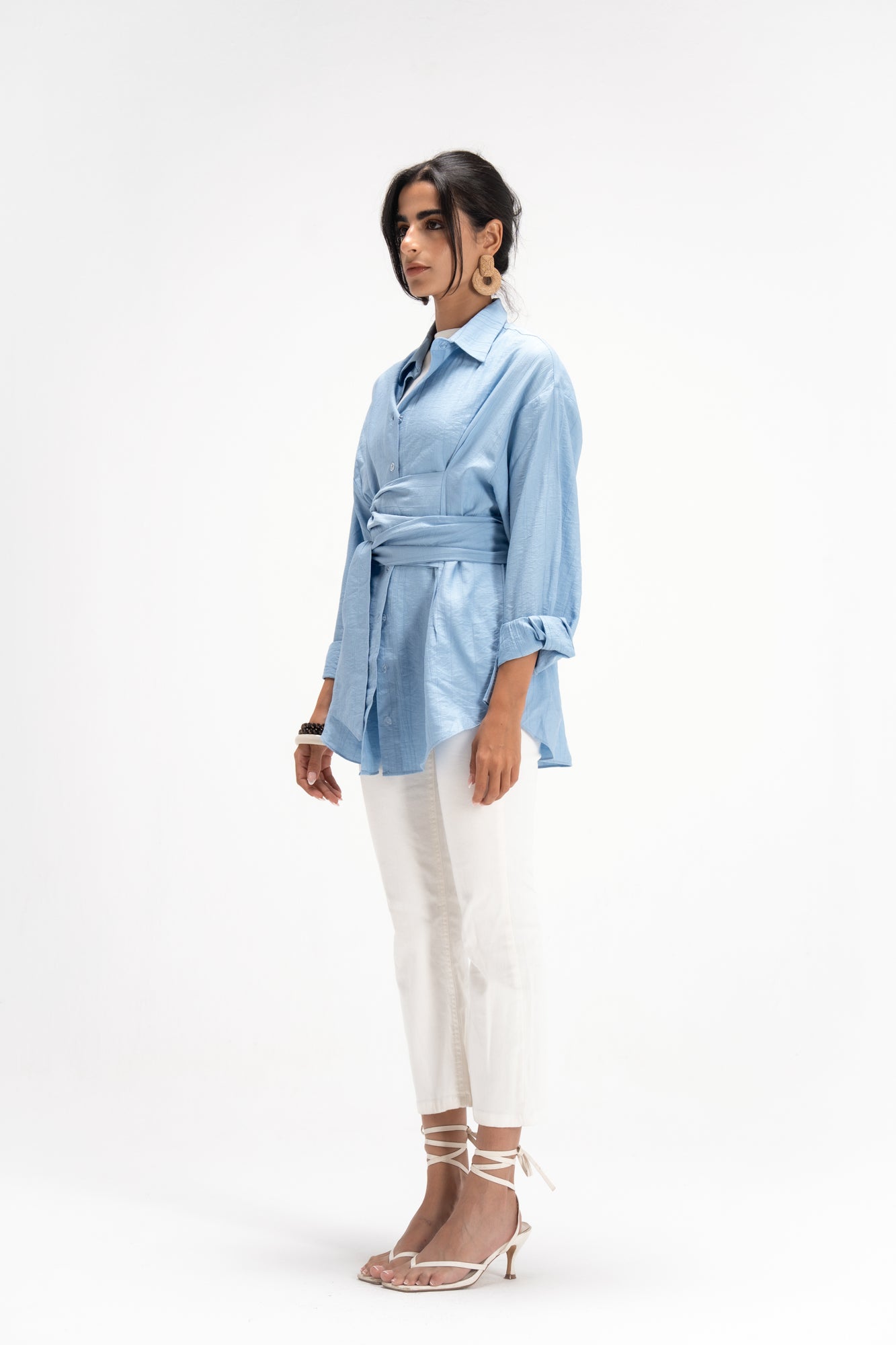 Ray Wrap Shirt in Baby Blue