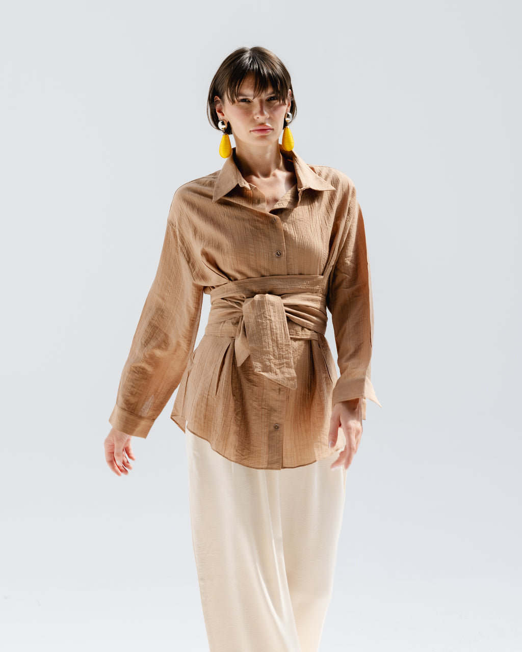 Ray Wrap Shirt in Cafe