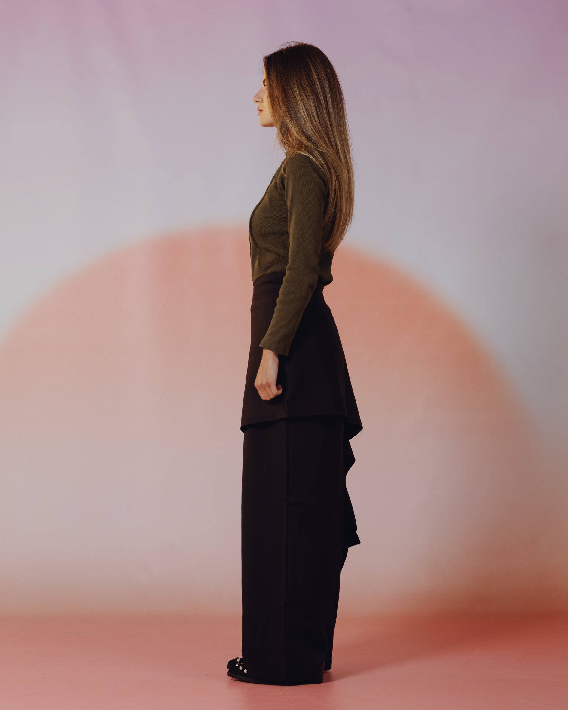 Moonveil Skirt Pants in Black