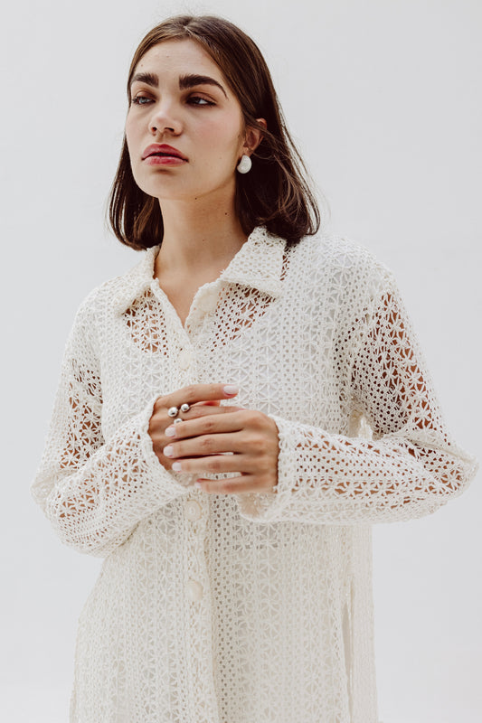 Knitted Shirt in White