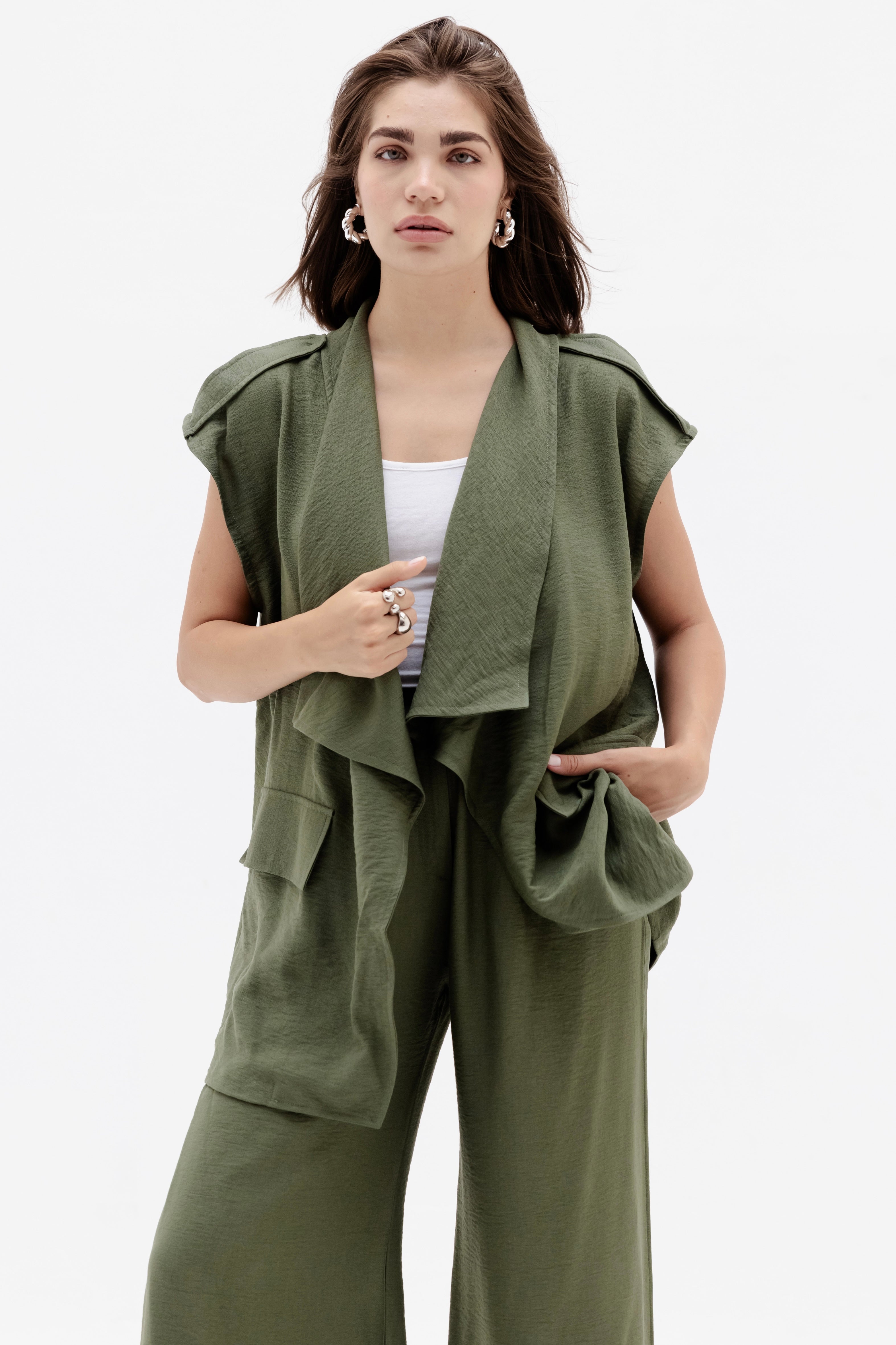 Bella Linen Set in Olive green