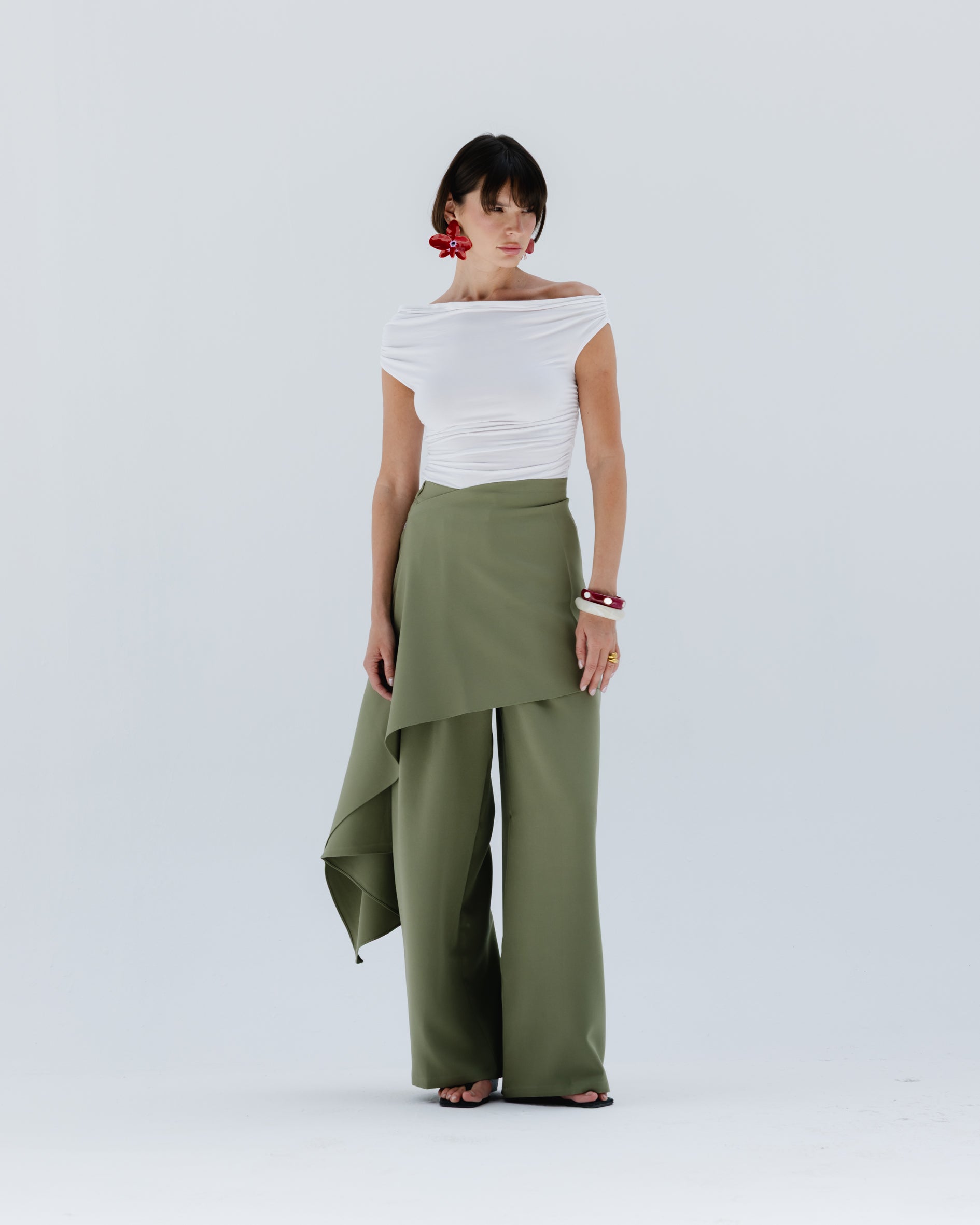 Moonveil Skirt Pants in Green