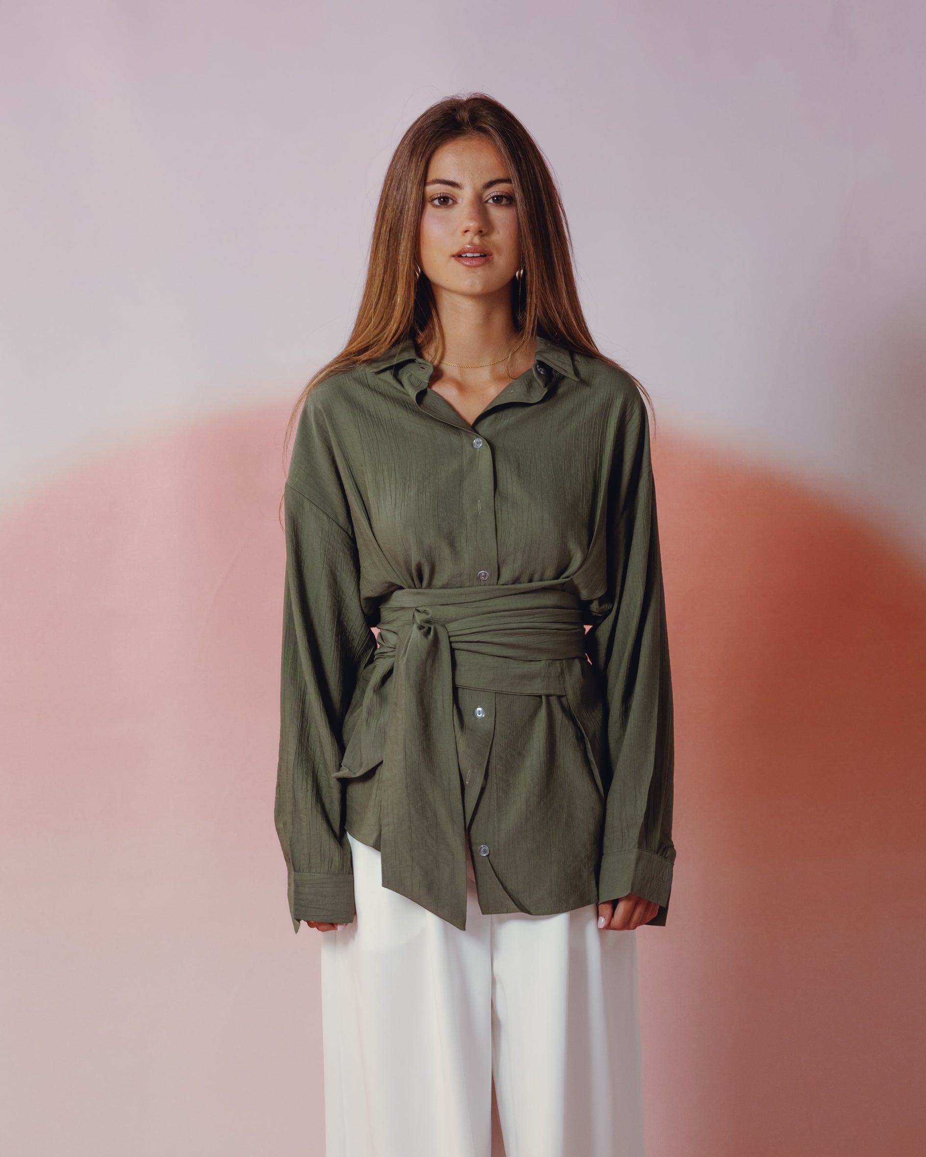 Ray Wrap Shirt in Light Green