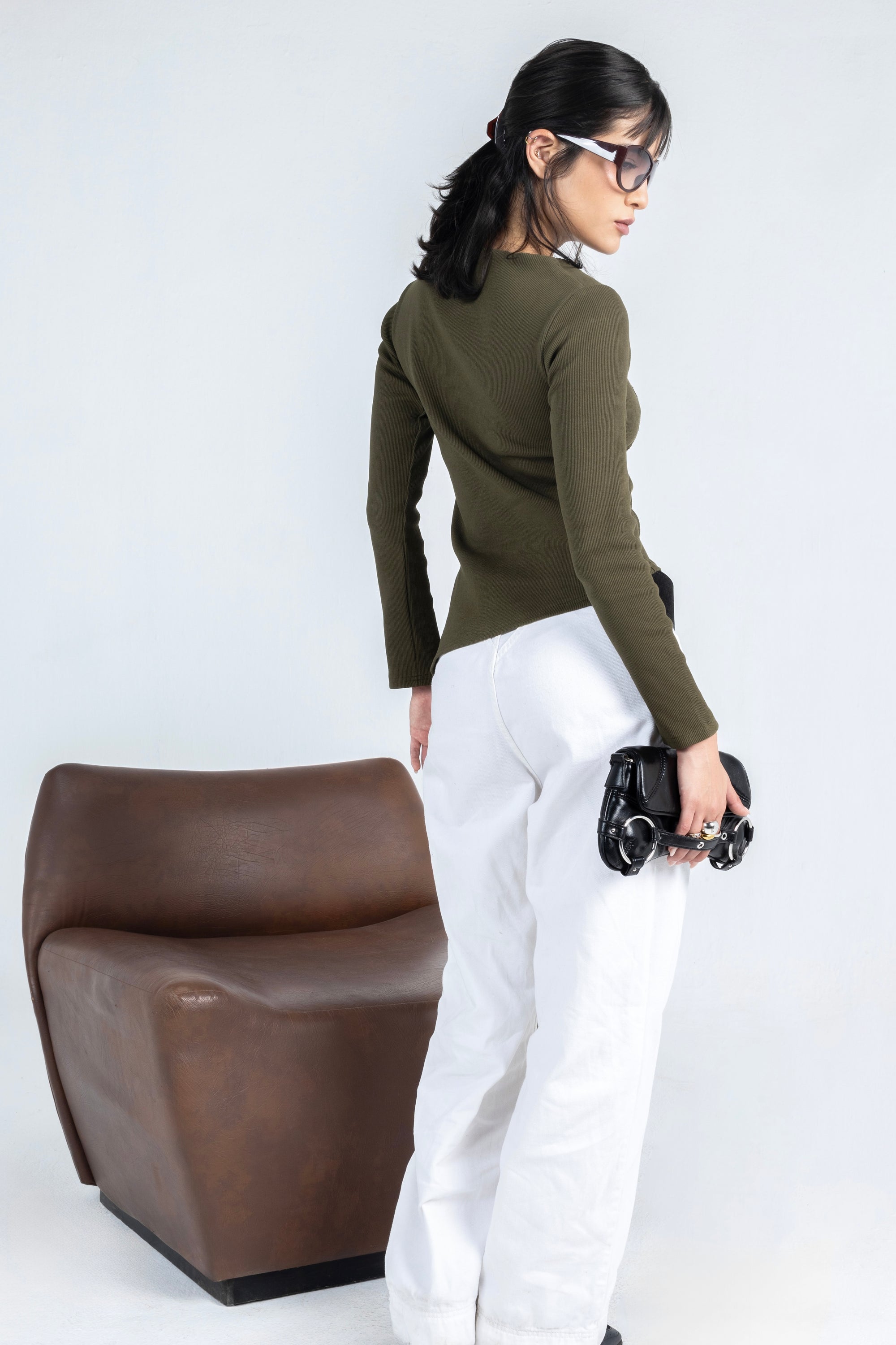 Russet Top in Olive Green