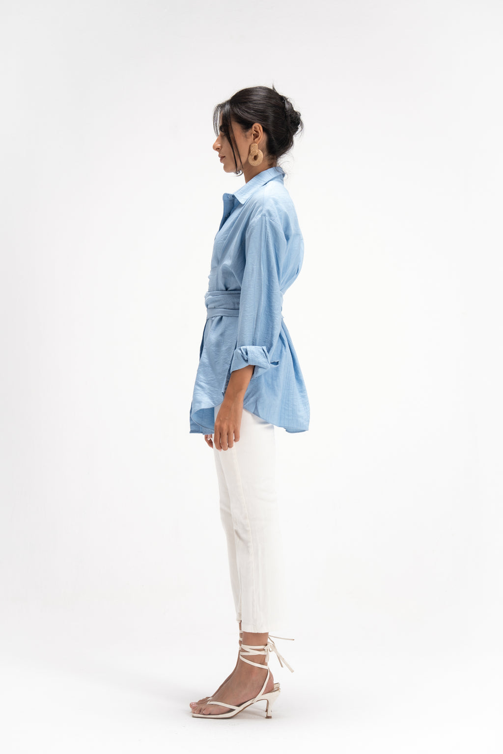 Ray Wrap Shirt in Baby Blue