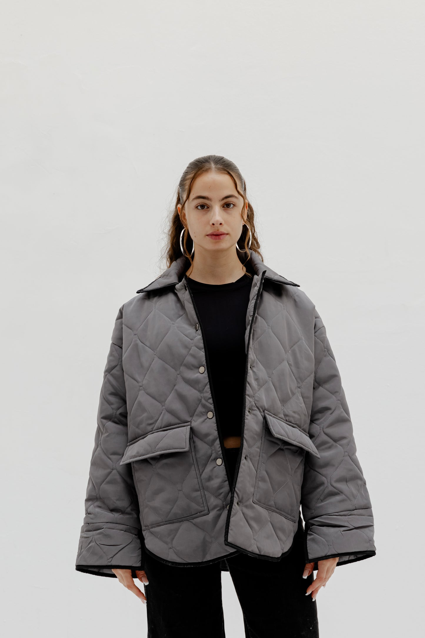 Cider Puffer Jacket in Grey