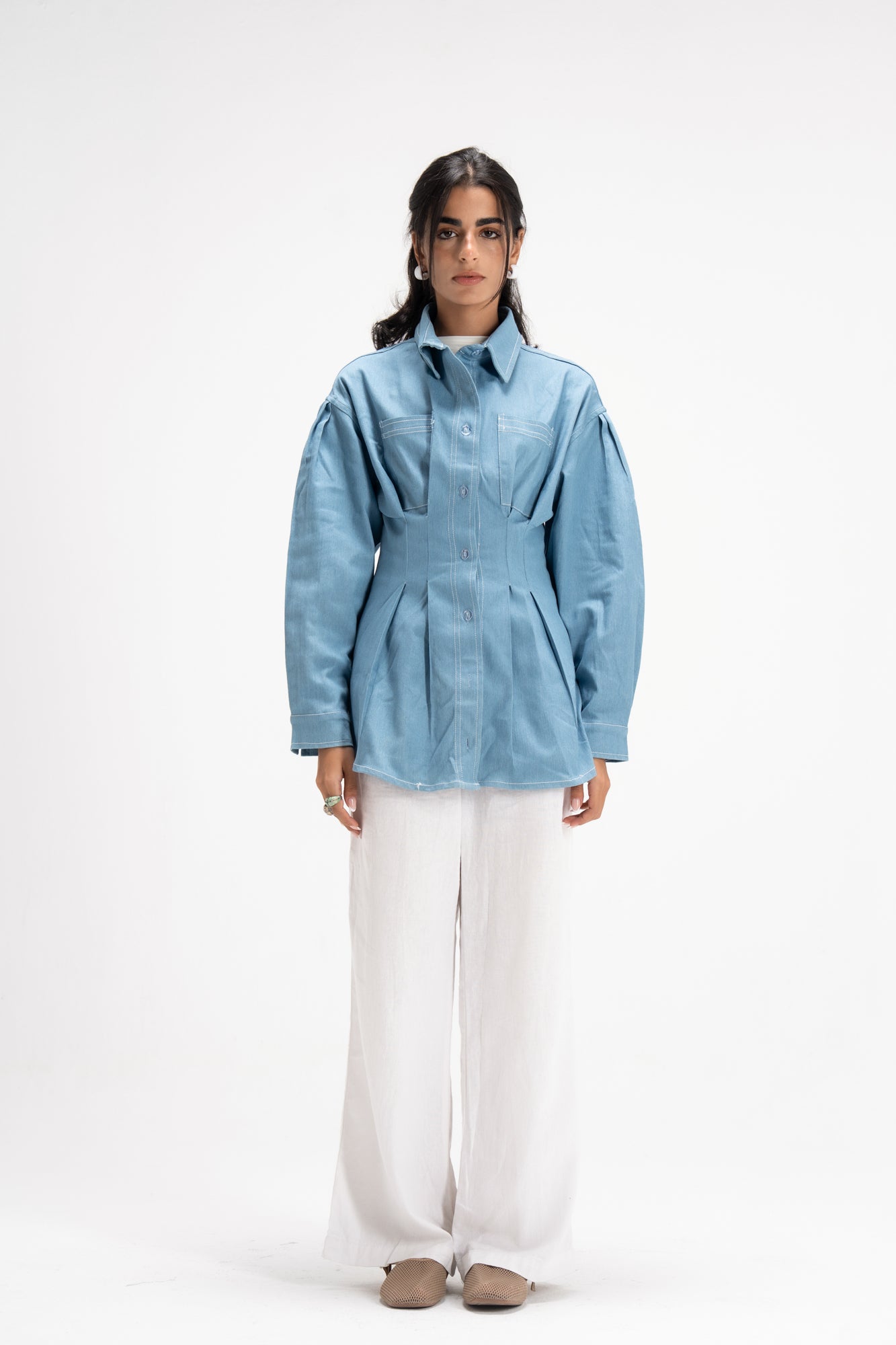 Vivid Denim Shirt in Baby Blue