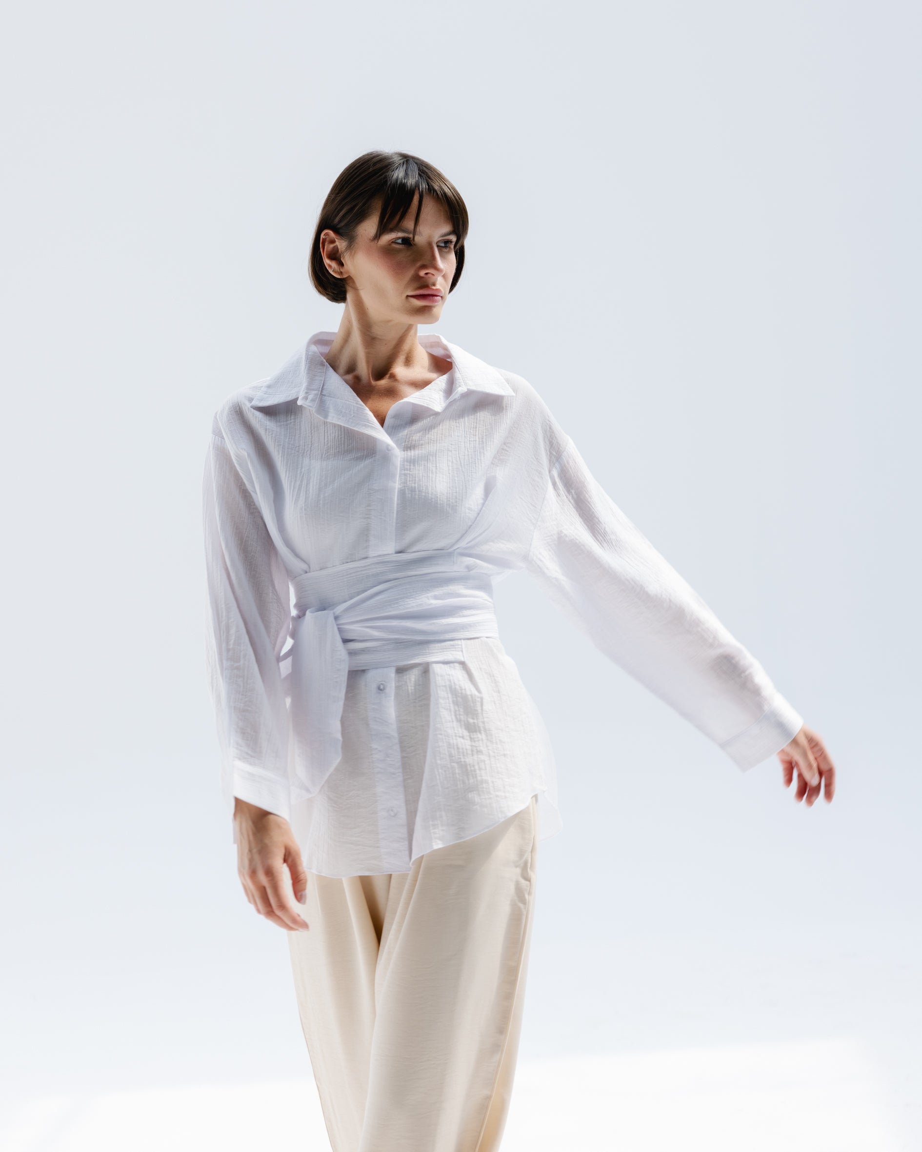 Ray Wrap Shirt in White