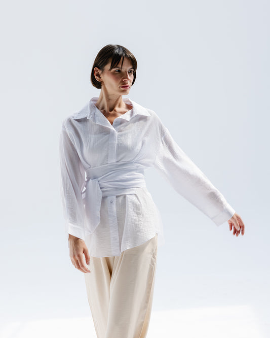 Ray Wrap Shirt in White