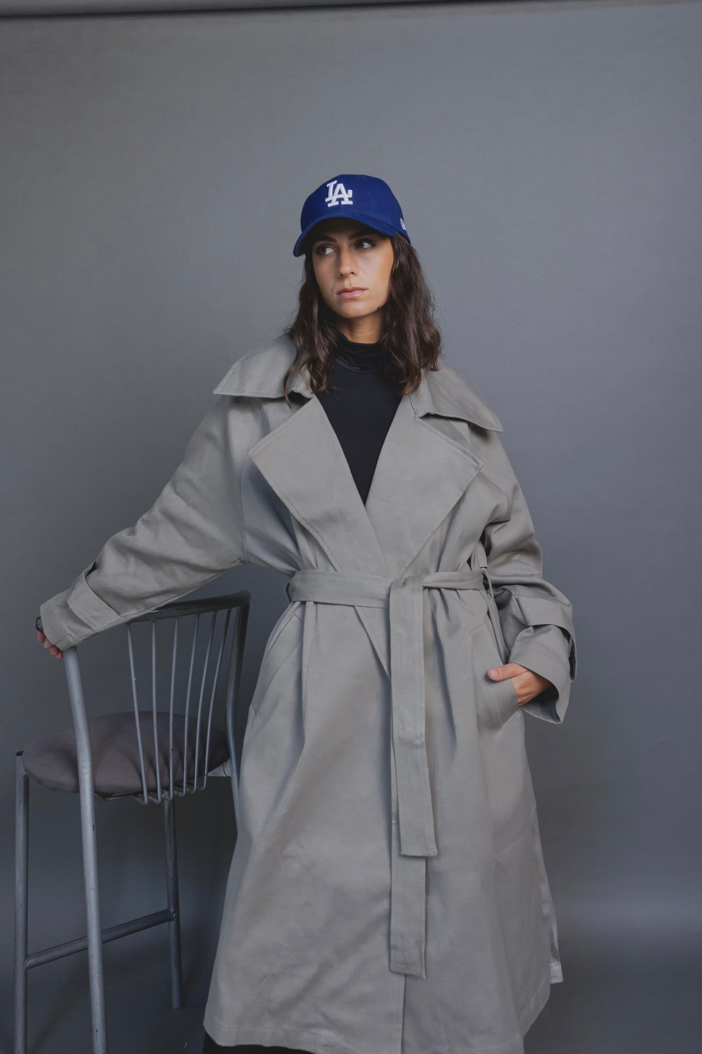 Trench Coat in Bluish Grey