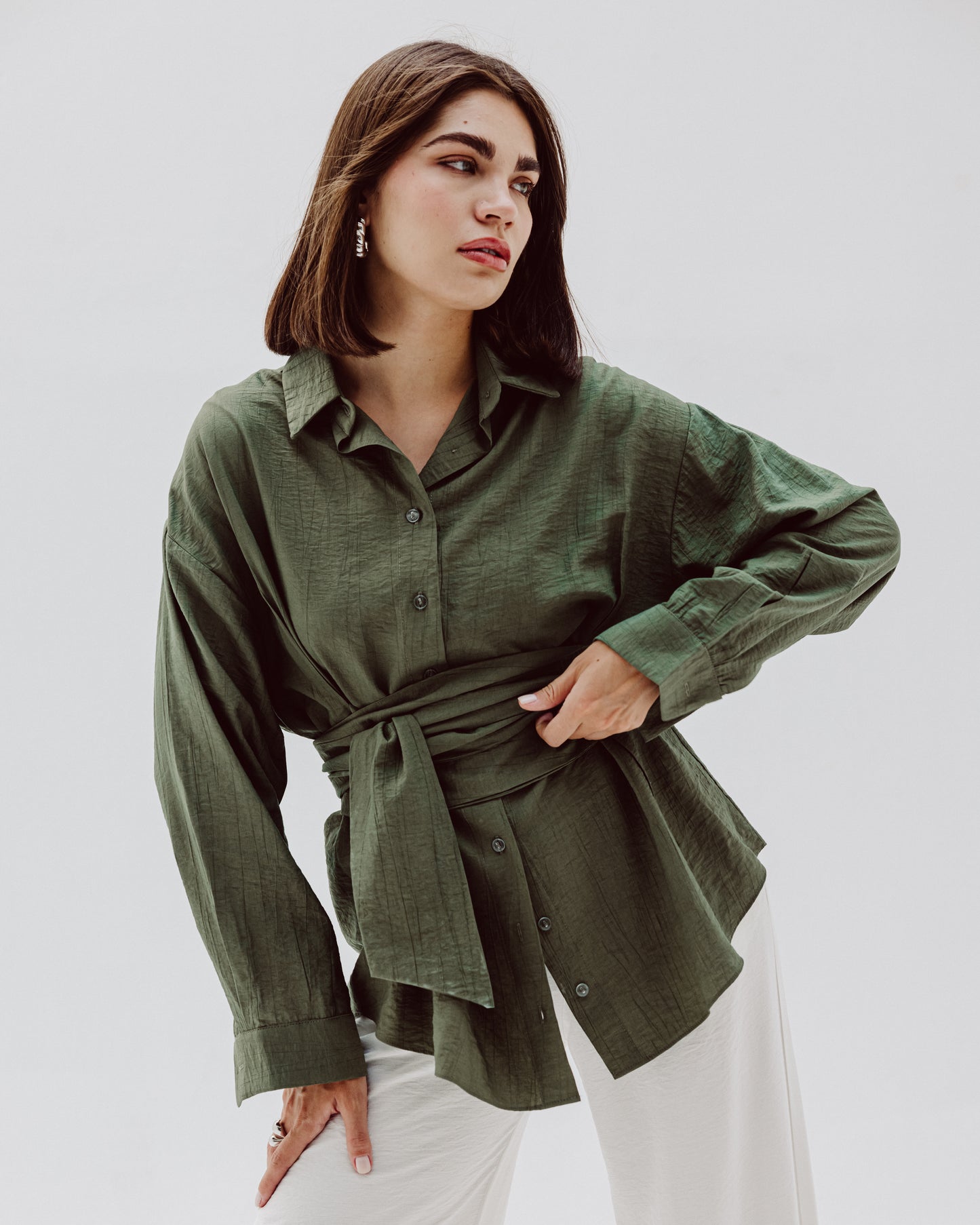 Ray Wrap Shirt in Green