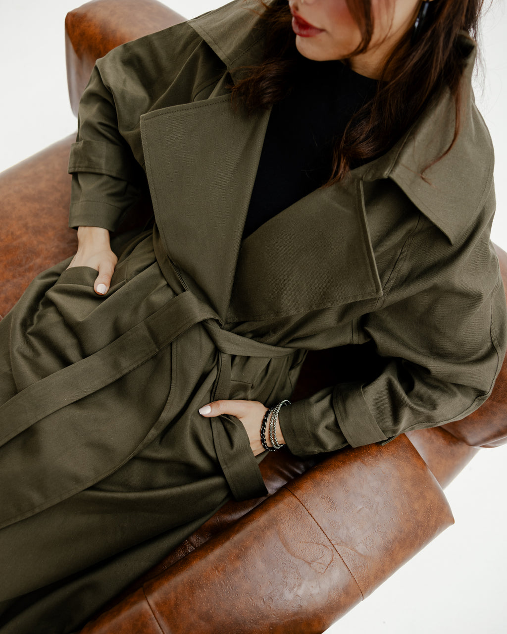 Classic Trench Coact in Olive Green