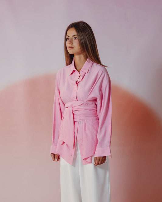 Ray Wrap Shirt in Pink