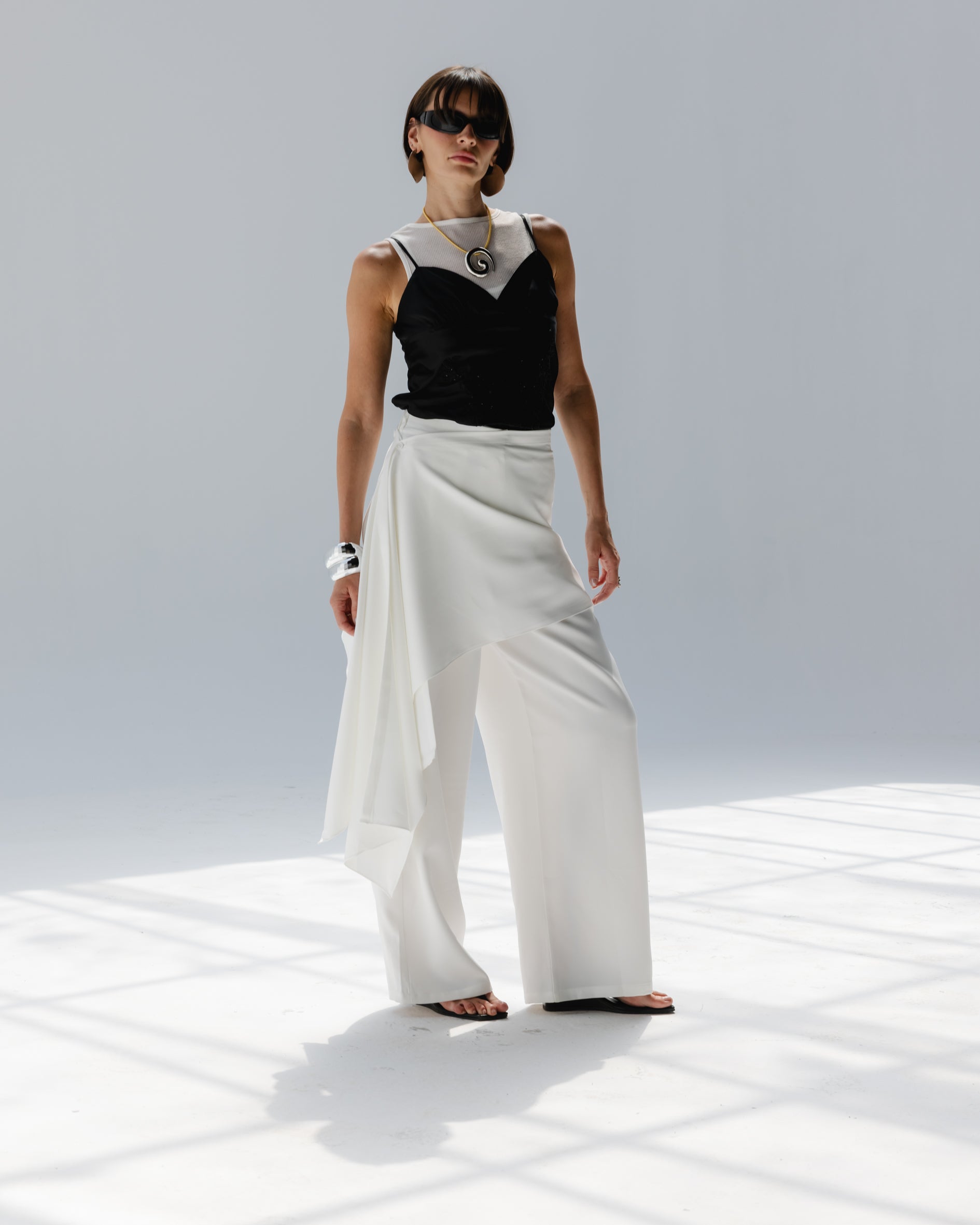 Moonveil Skirt Pants in White