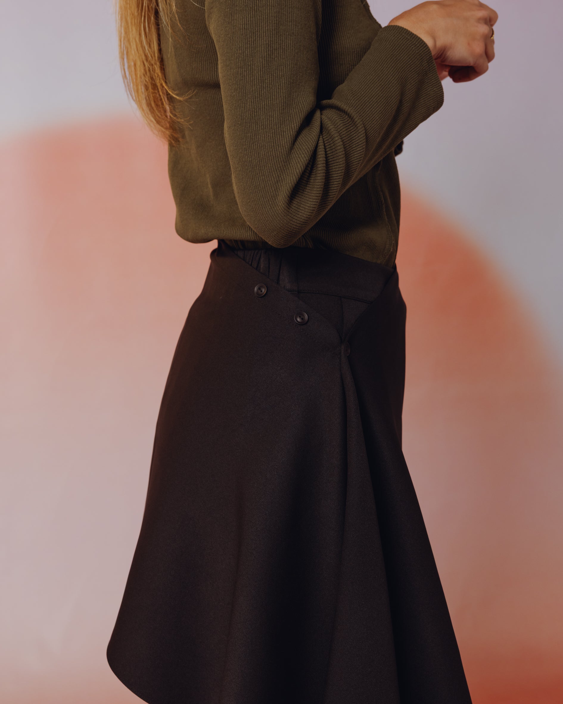 Moonveil Skirt Pants in Black