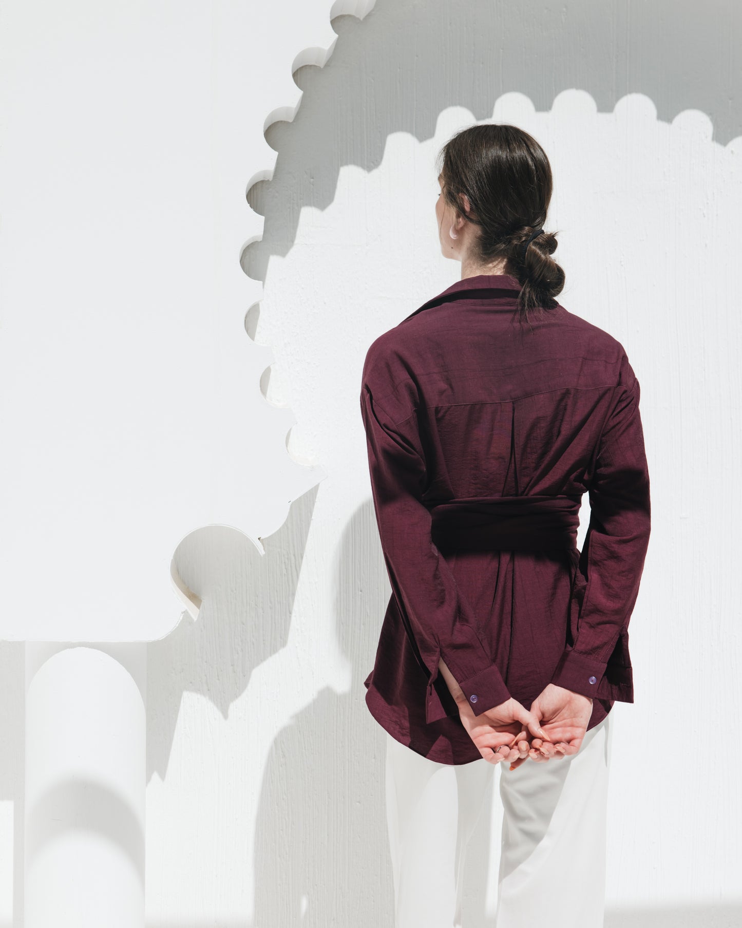 Ray Wrap Shirt in Burgandy