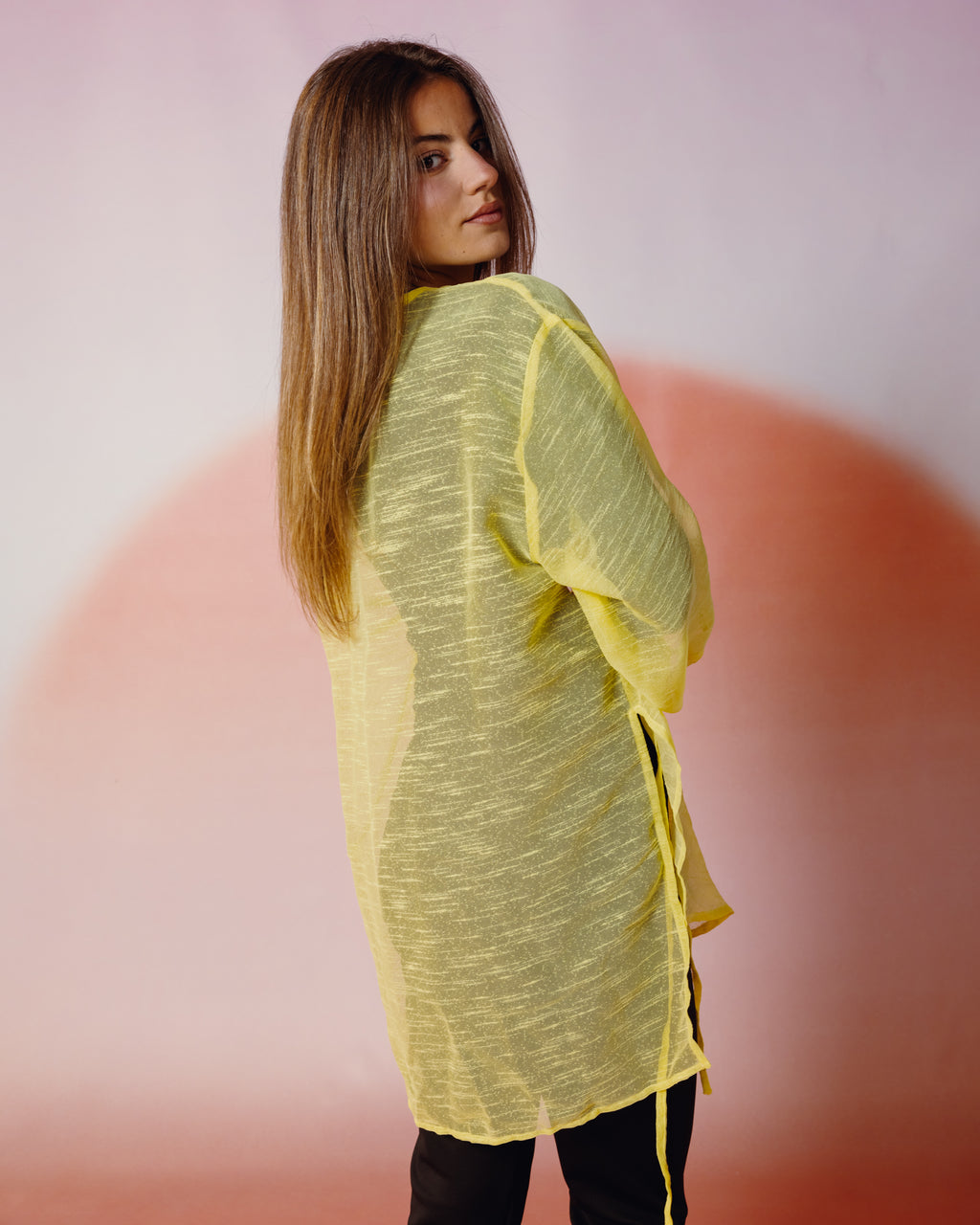 Linen Cross Top in Yellow