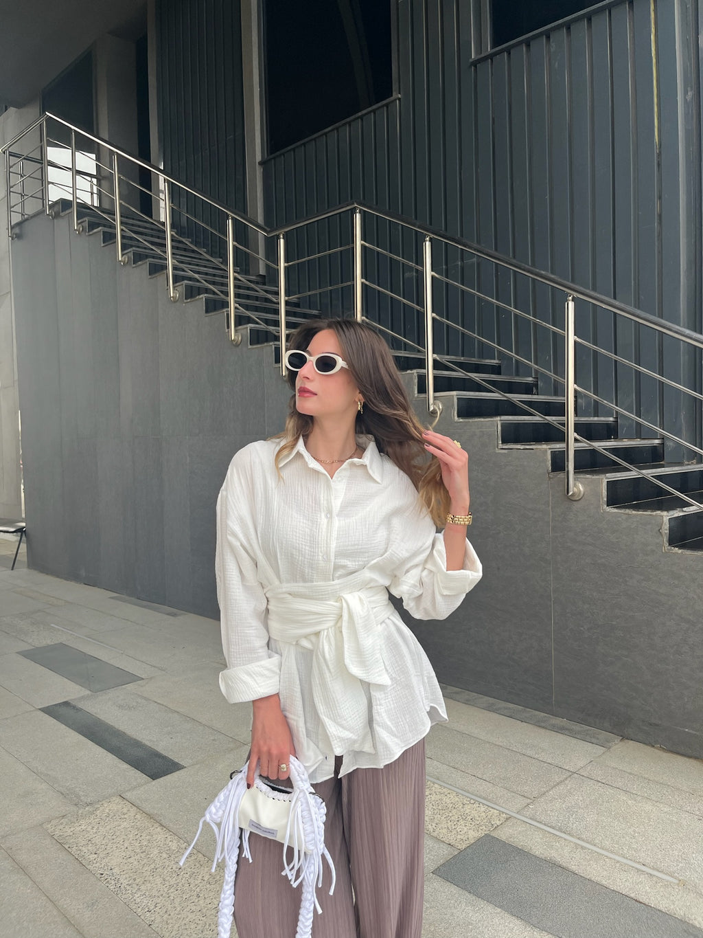 Prickly Wrap Shirt in White