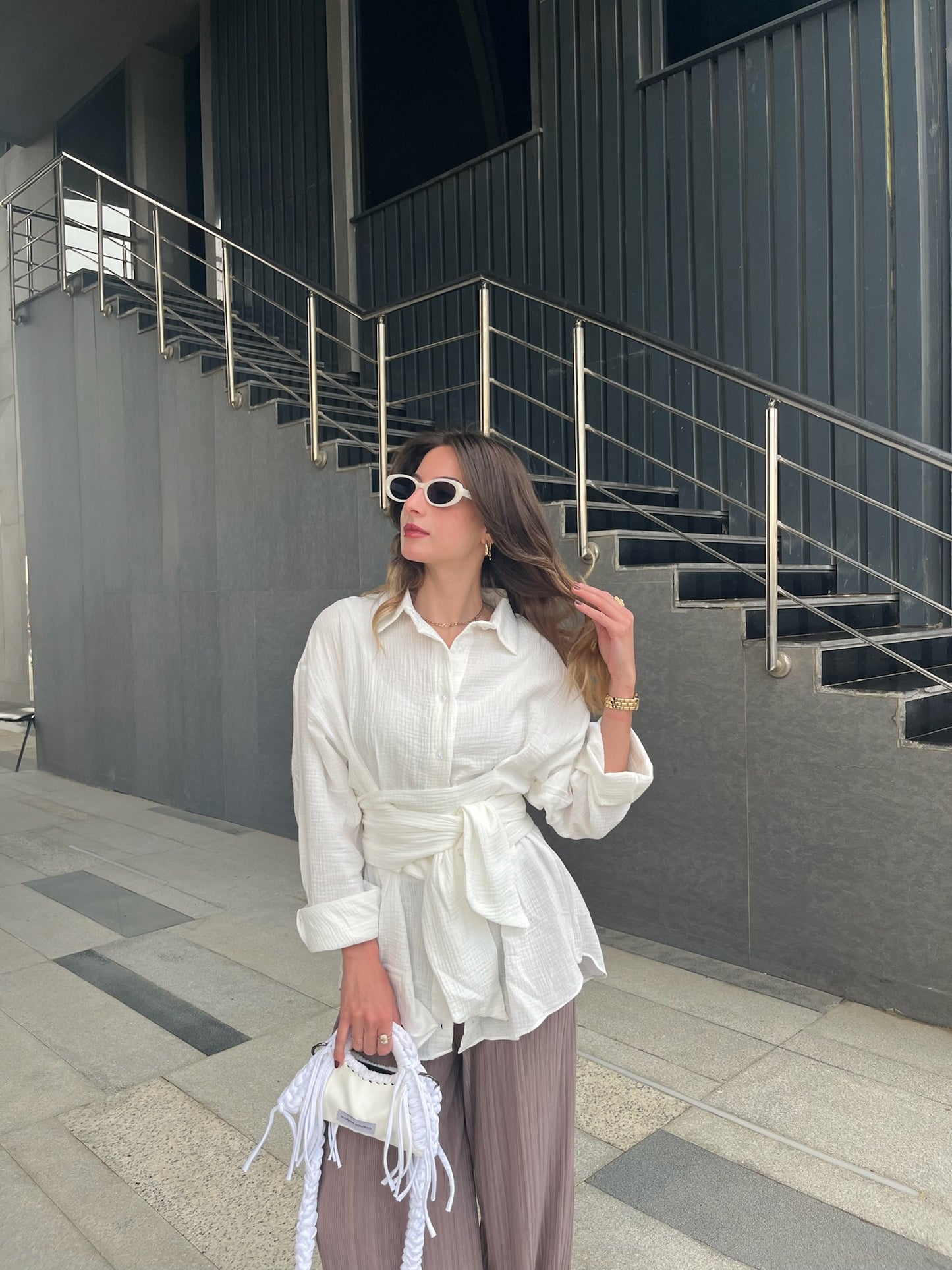 Prickly Wrap Shirt in White