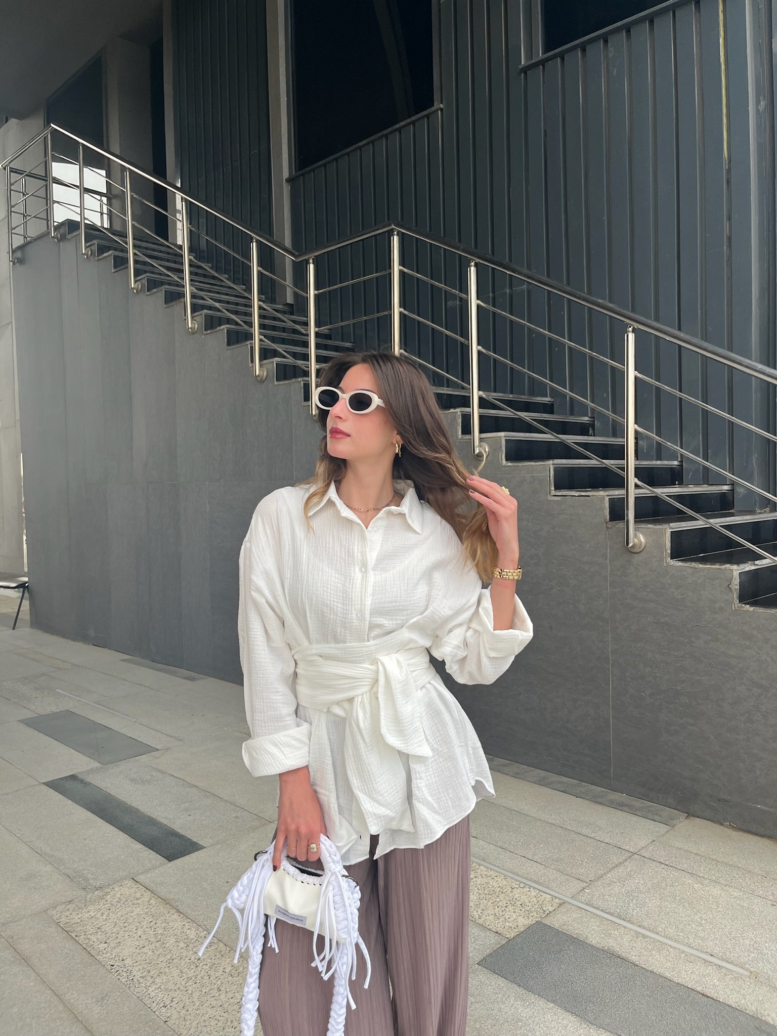 Prickly Wrap Shirt in White
