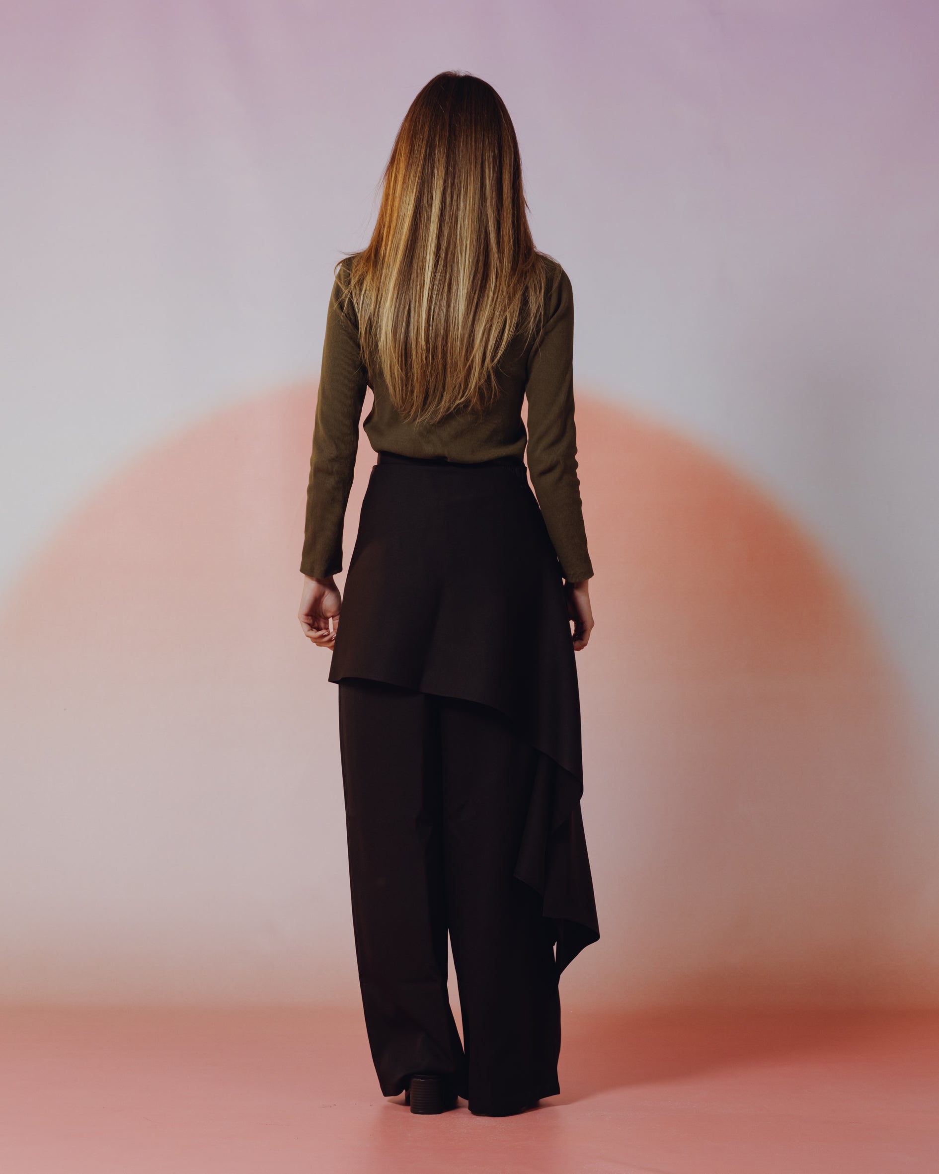 Moonveil Skirt Pants in Black