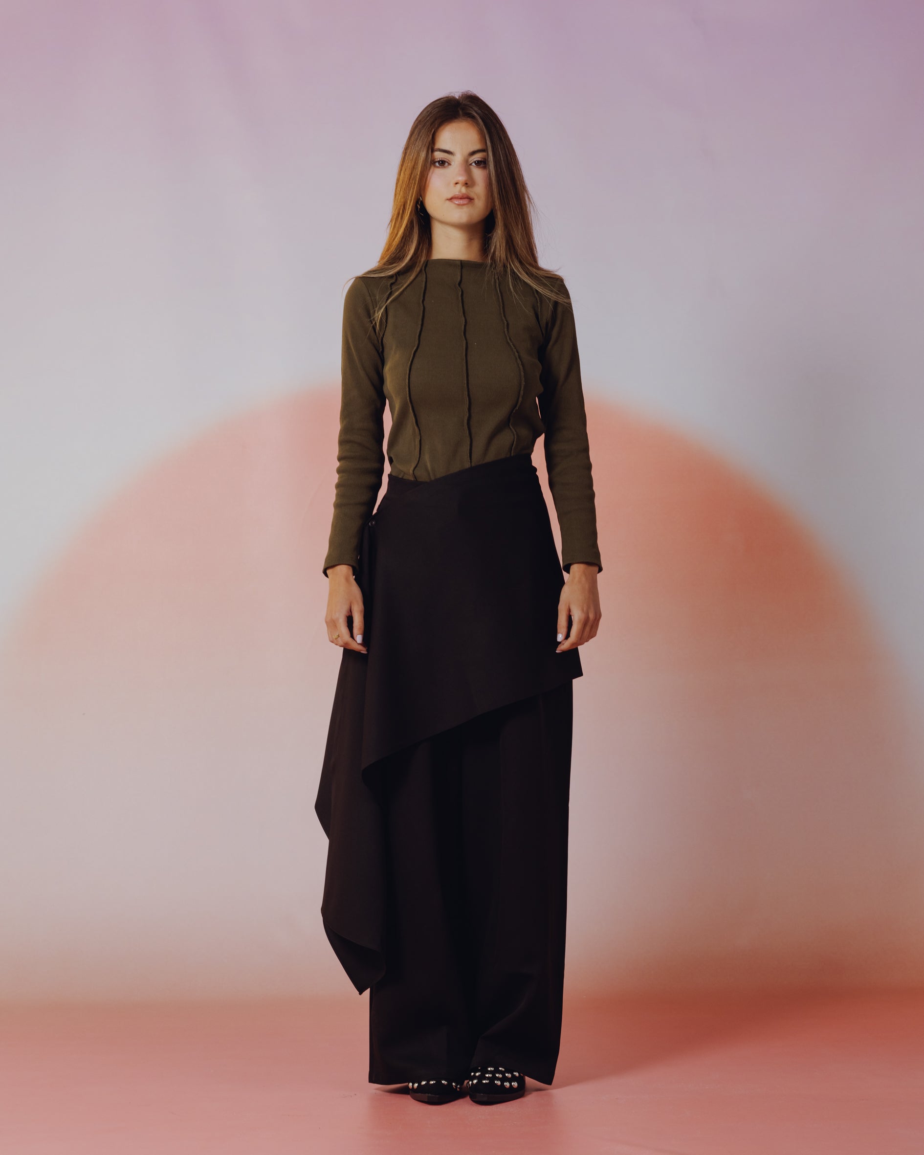 Moonveil Skirt Pants in Black