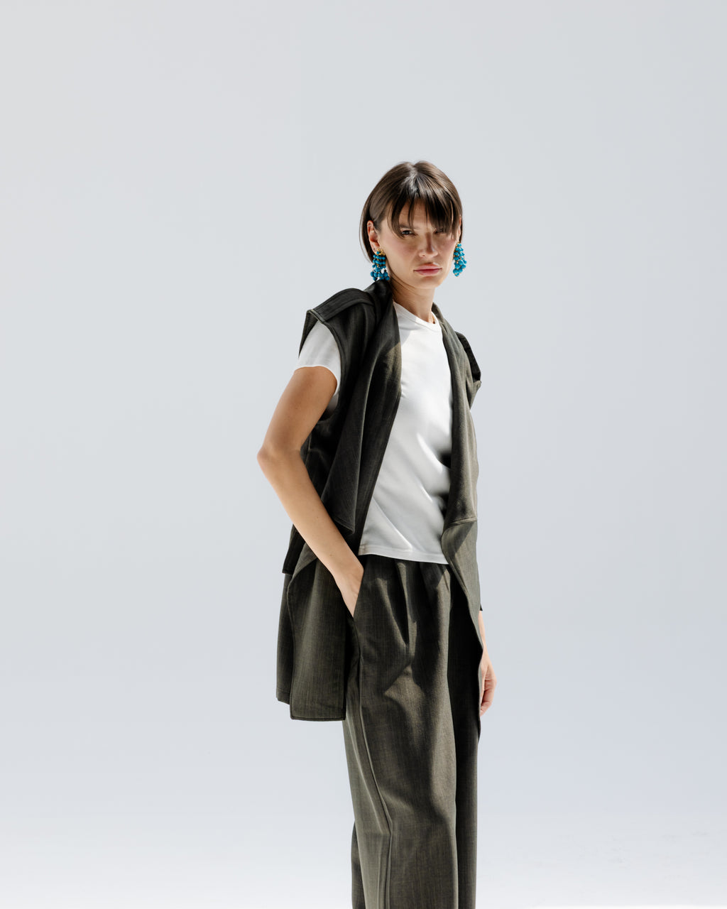 Valera Linen Set in Olive green