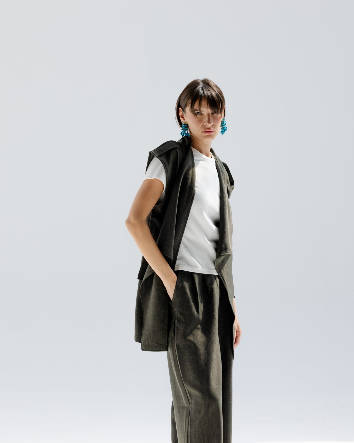 Valera Linen Set in Olive green