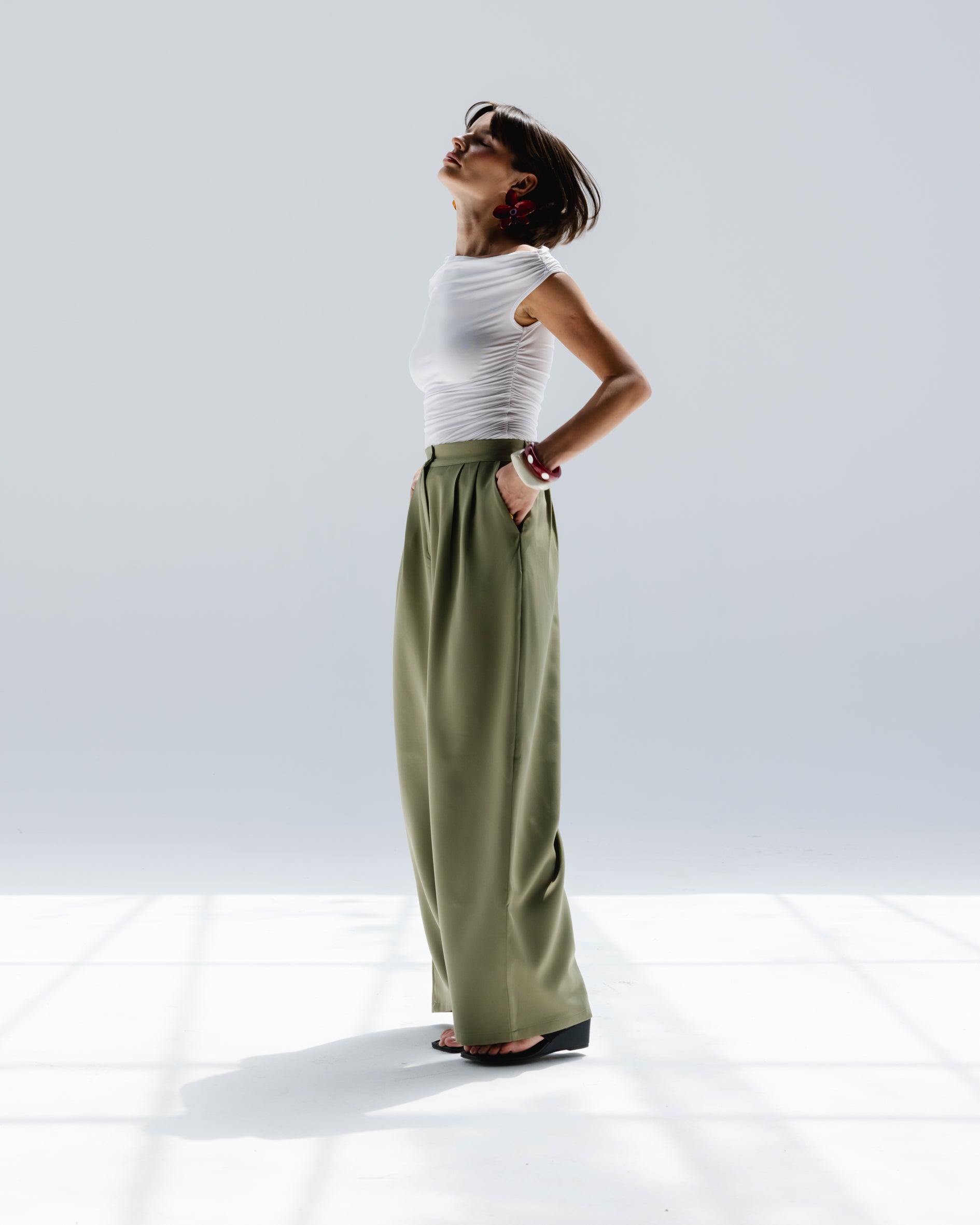 Moonveil Skirt Pants in Green