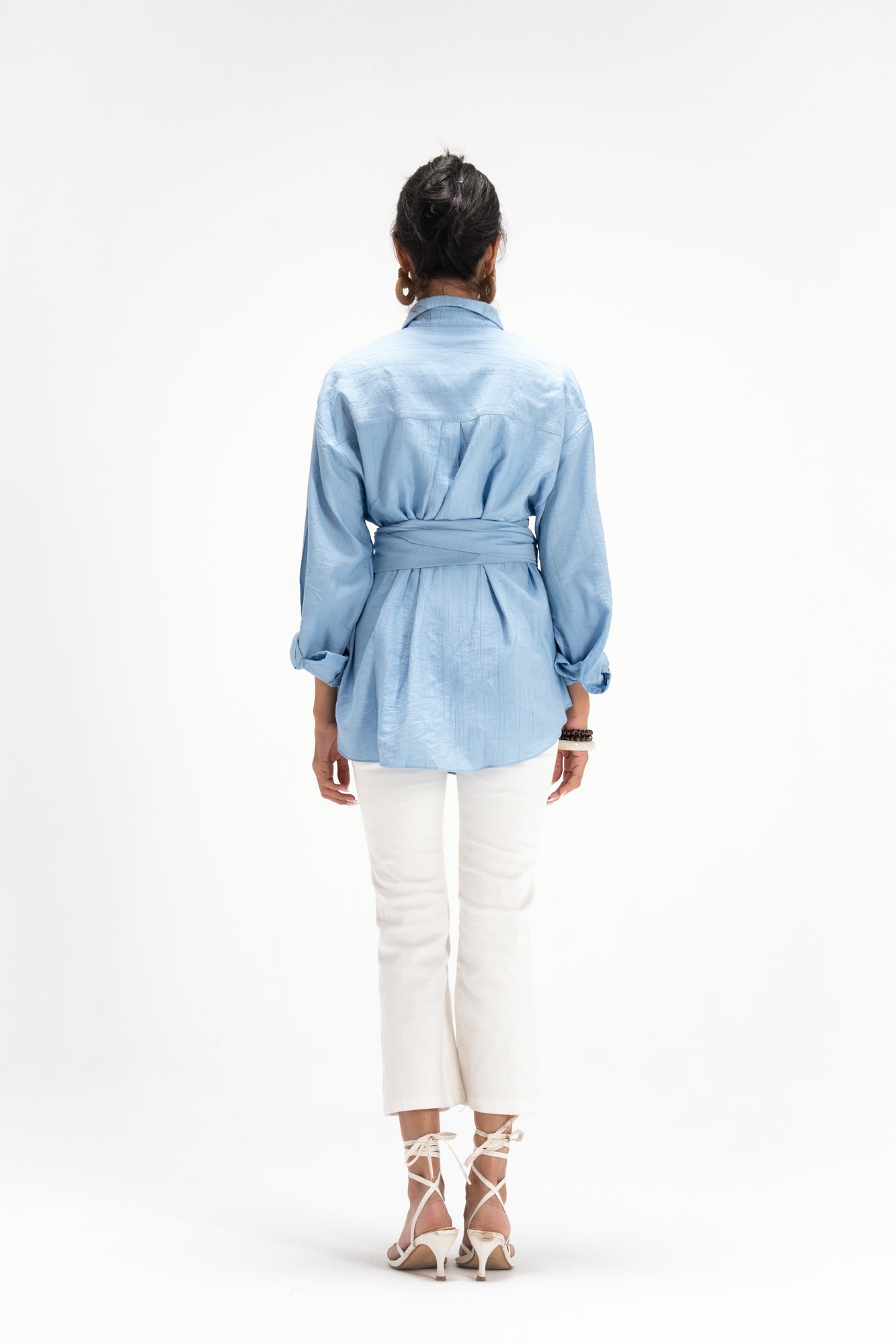 Ray Wrap Shirt in Baby Blue