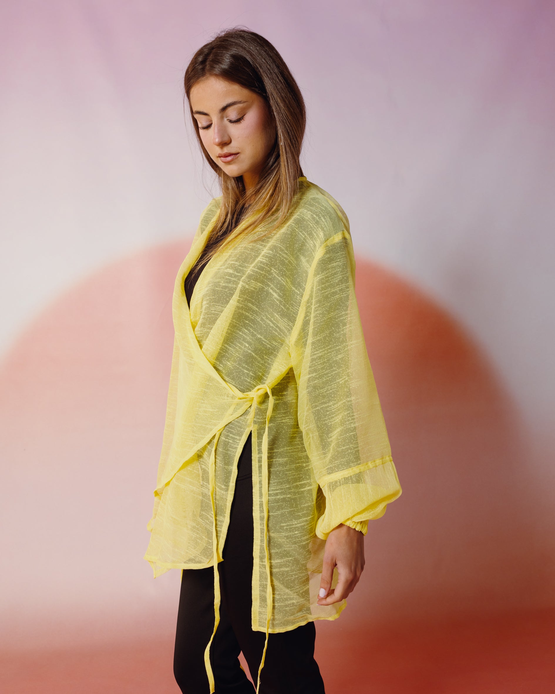 Linen Cross Top in Yellow