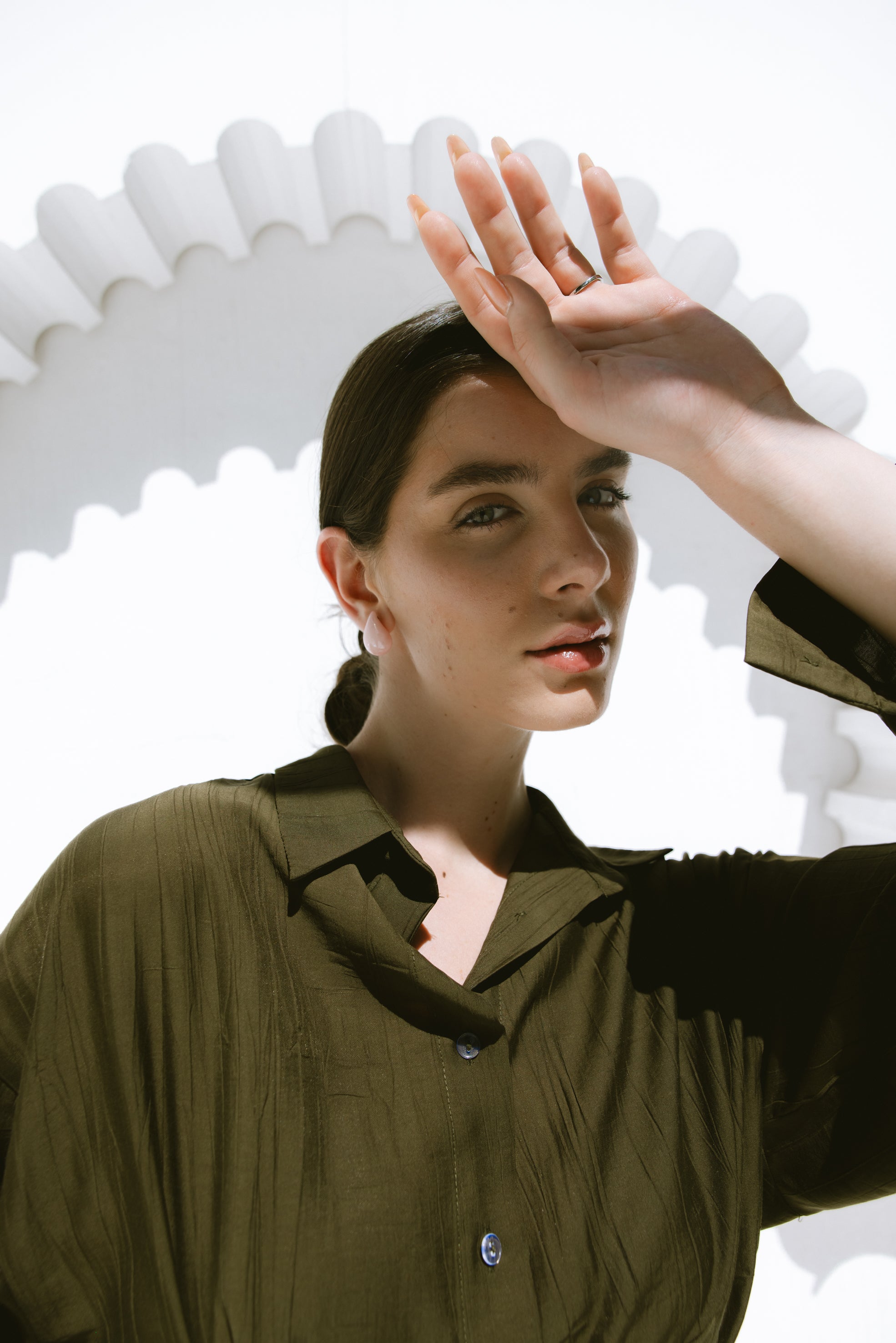 Ray Wrap Shirt in Olive Green