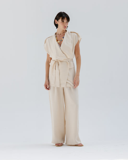 Valera Linen Set in Light Beige