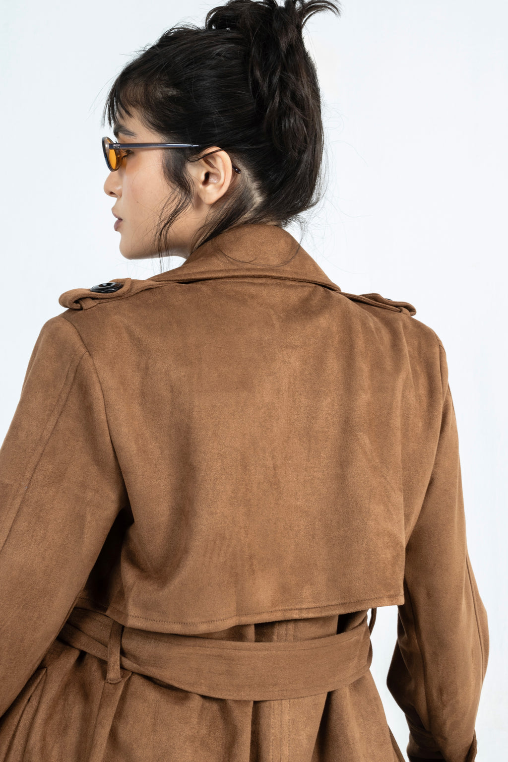 Ash Suede Coat in Brown