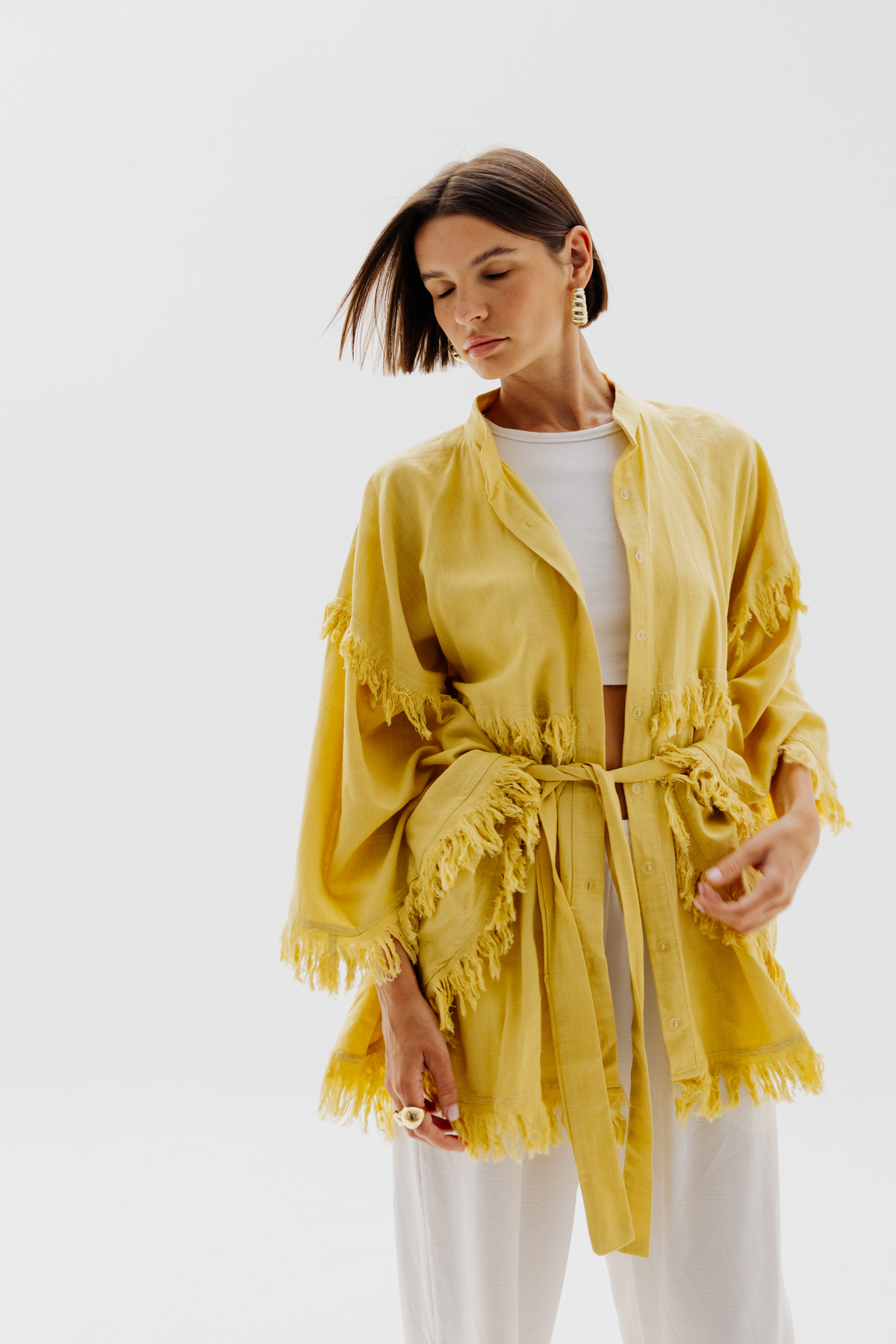 Sunshine Fringes Shirt in Yellow