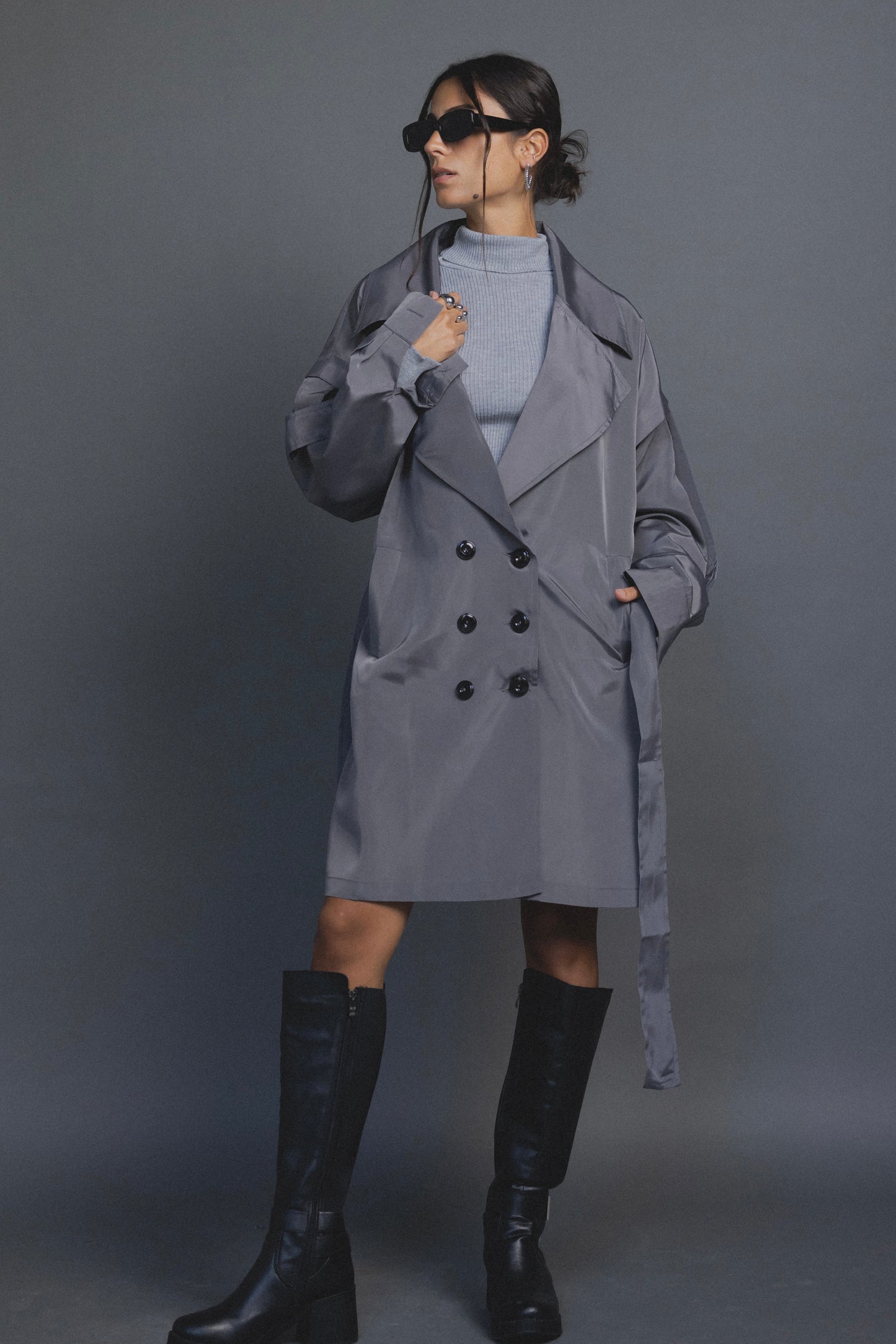 Anchor Waterproof Trench Coact in Grey