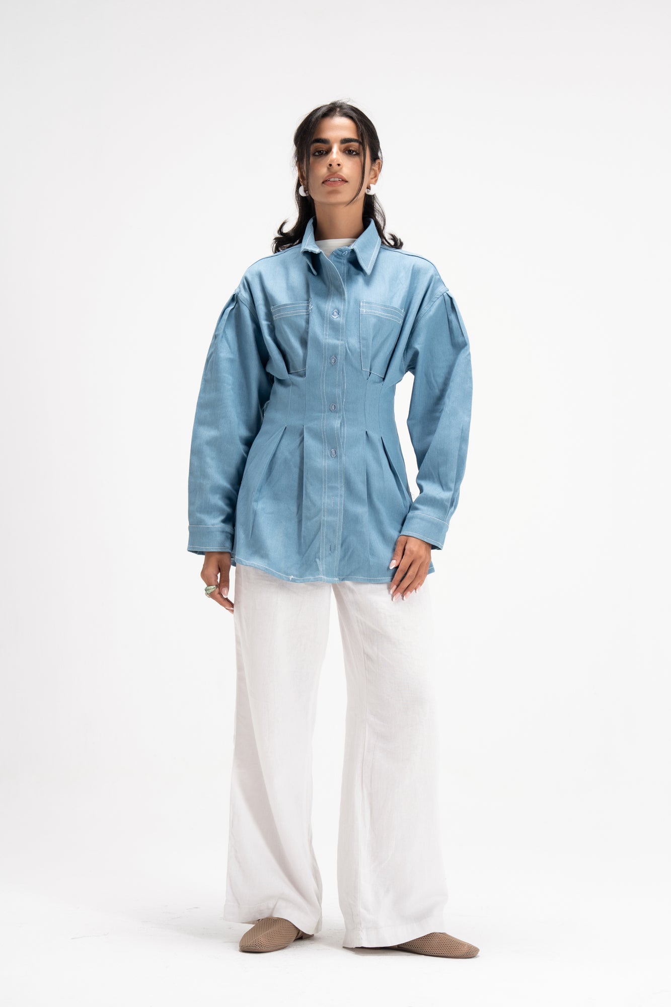 Vivid Denim Shirt in Baby Blue