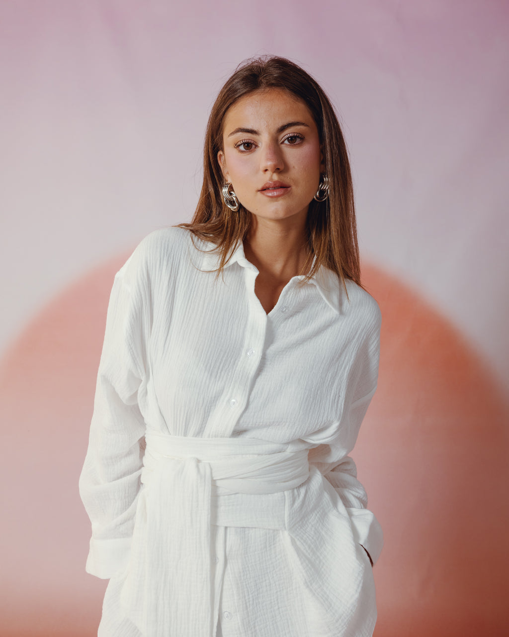 Prickly Wrap Shirt in White