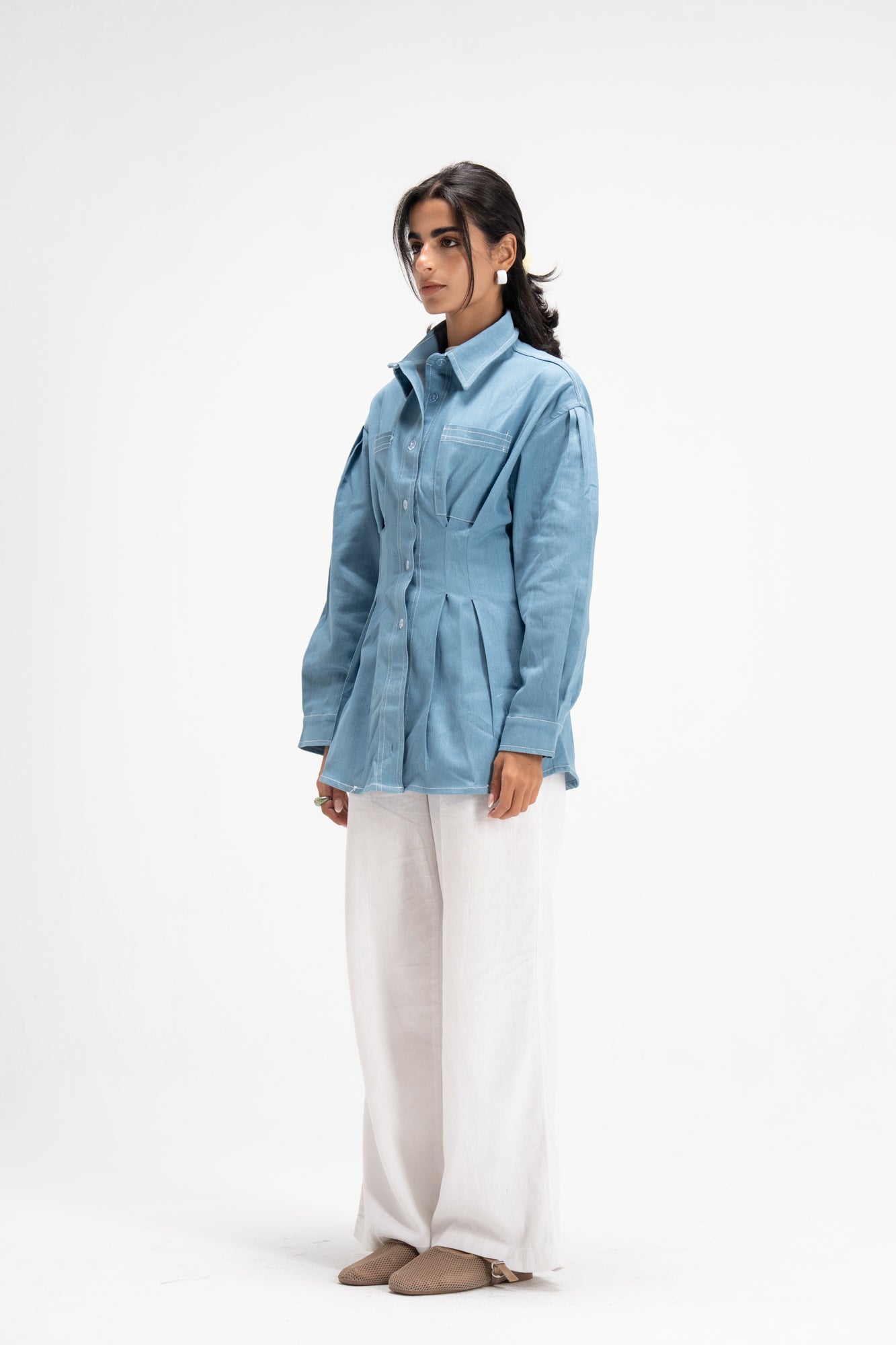 Vivid Denim Shirt in Baby Blue