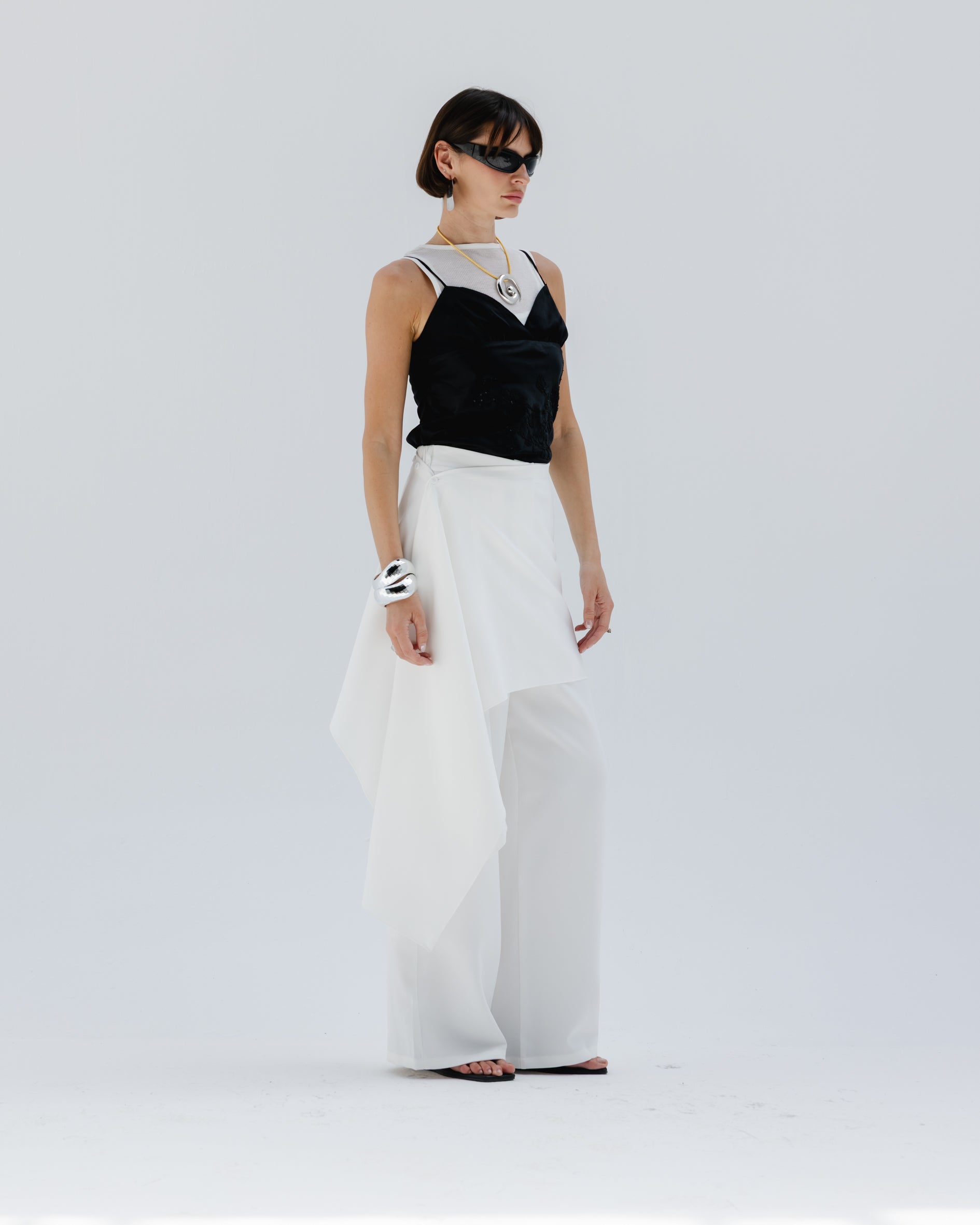 Moonveil Skirt Pants in White