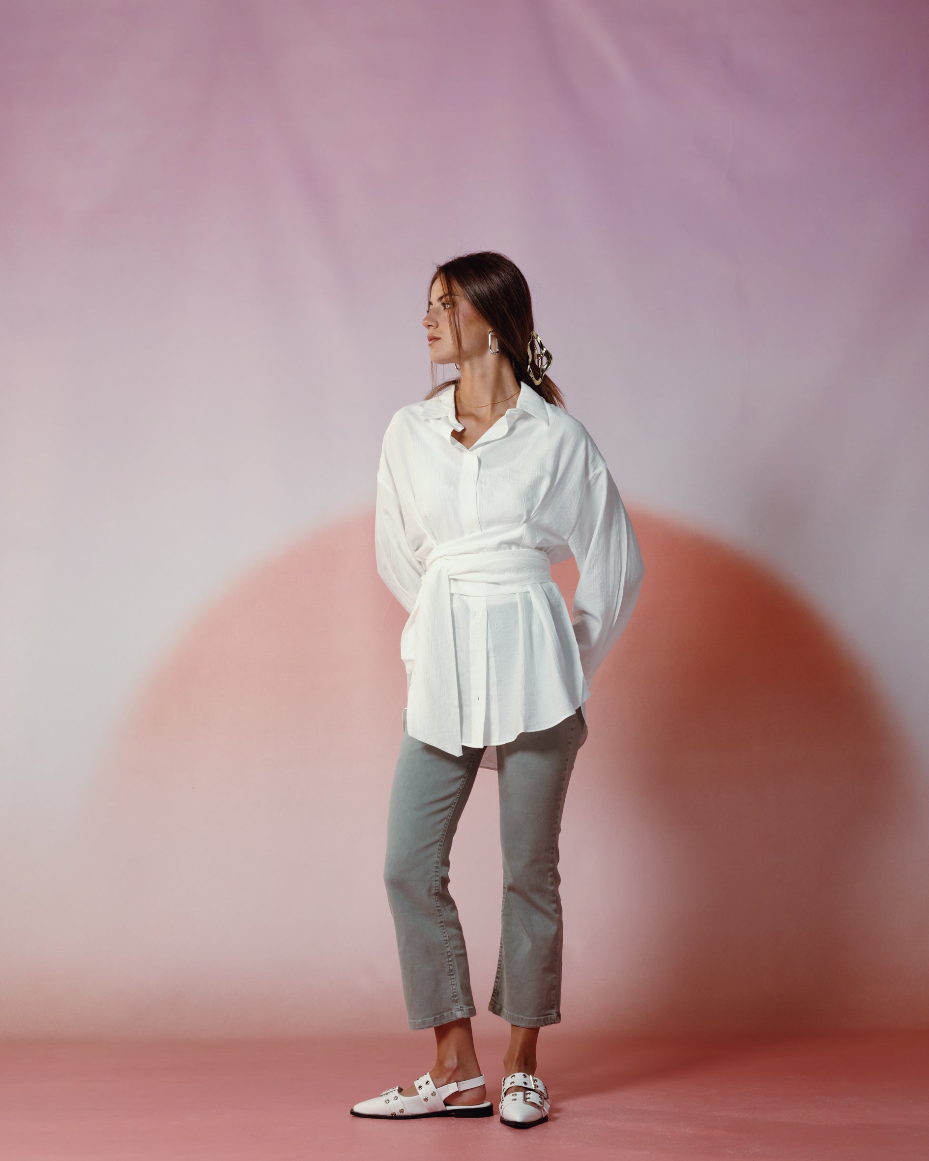 Ray Wrap Shirt in White