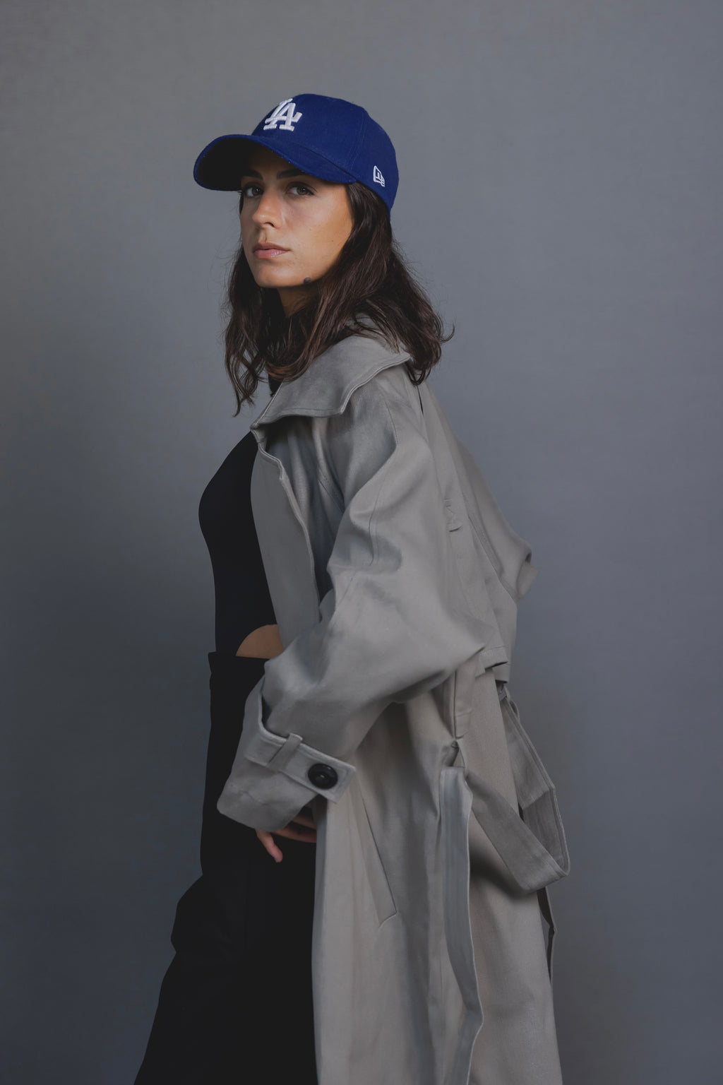 Trench Coat in Bluish Grey