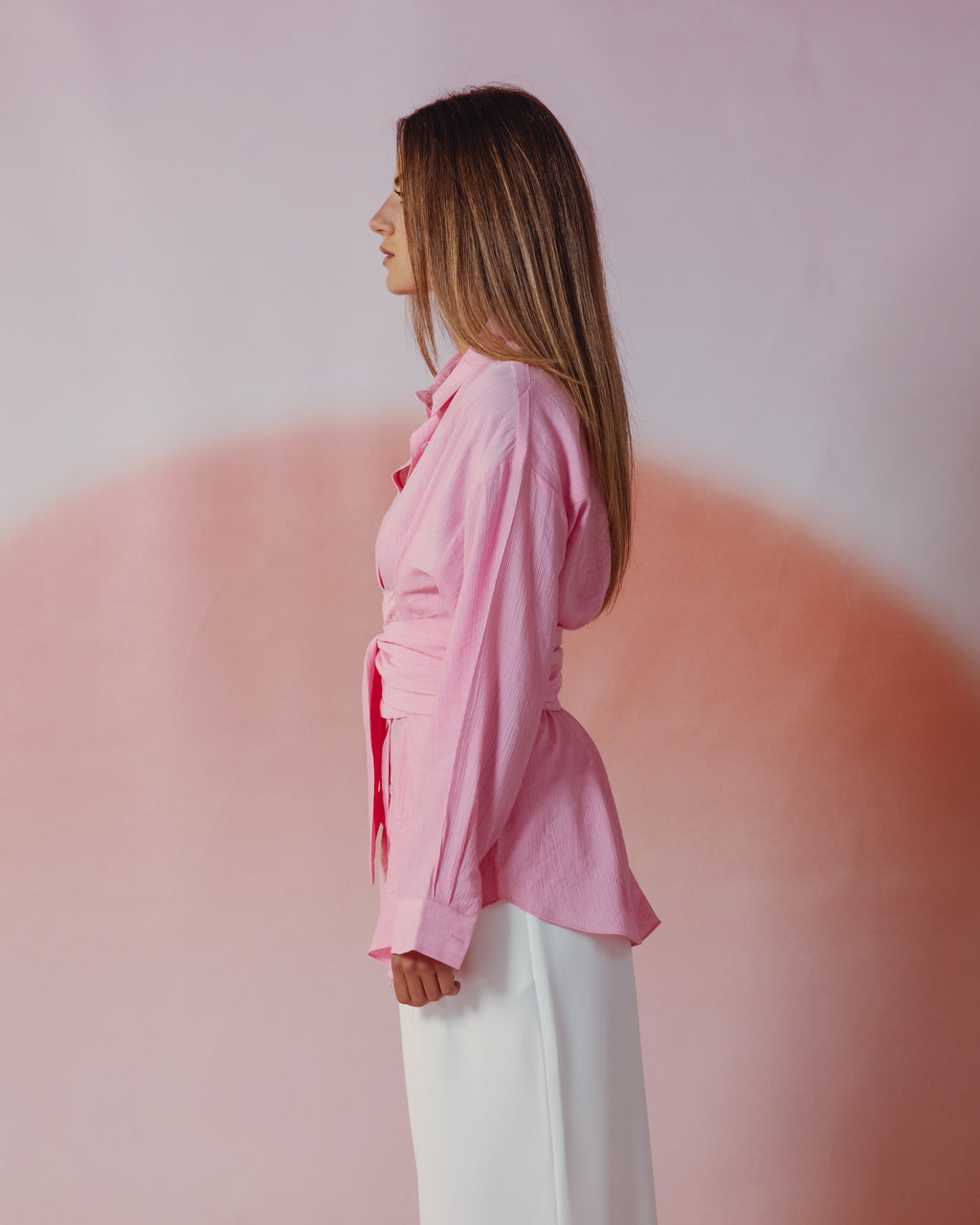 Ray Wrap Shirt in Pink