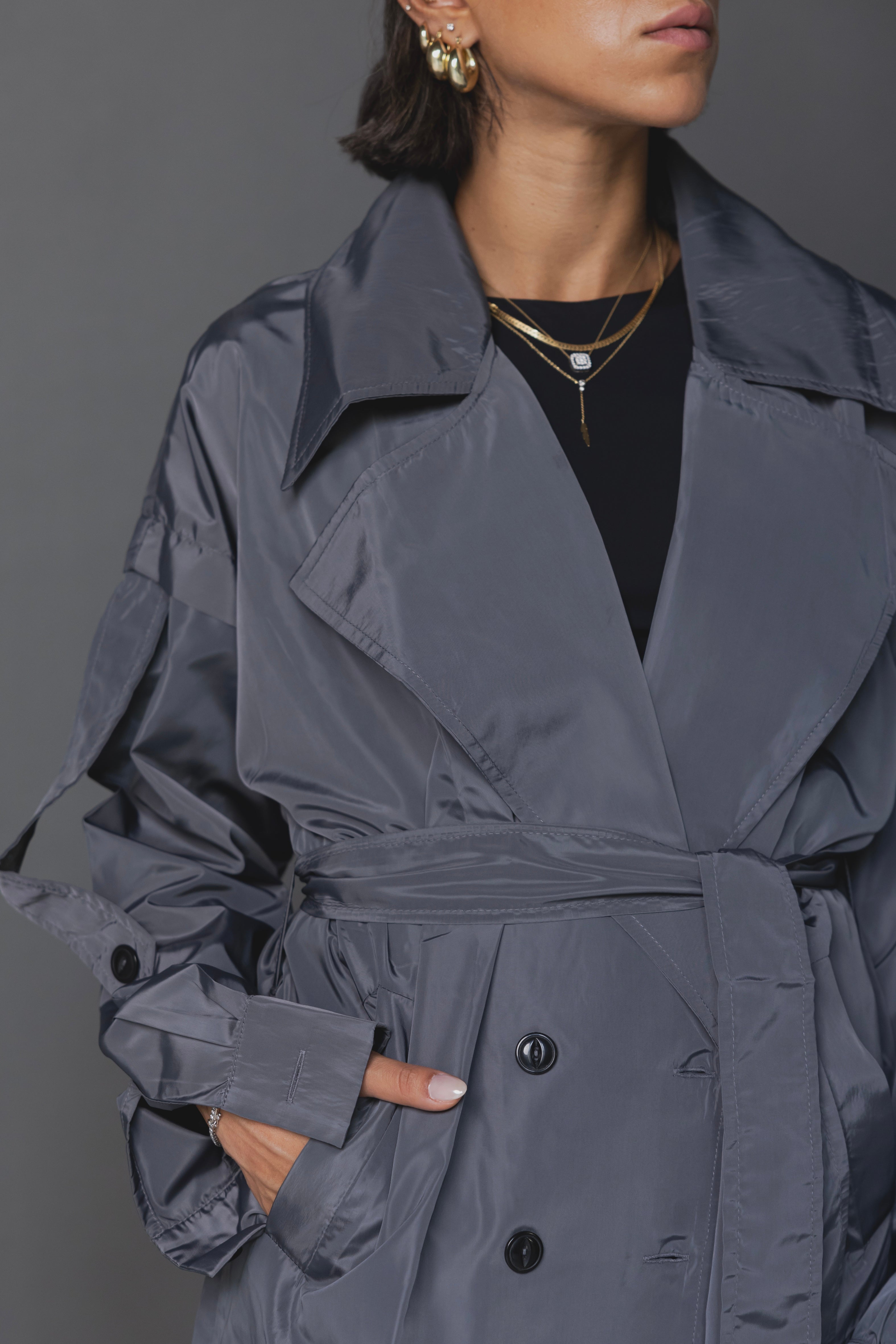 Anchor Waterproof Trench Coact in Grey