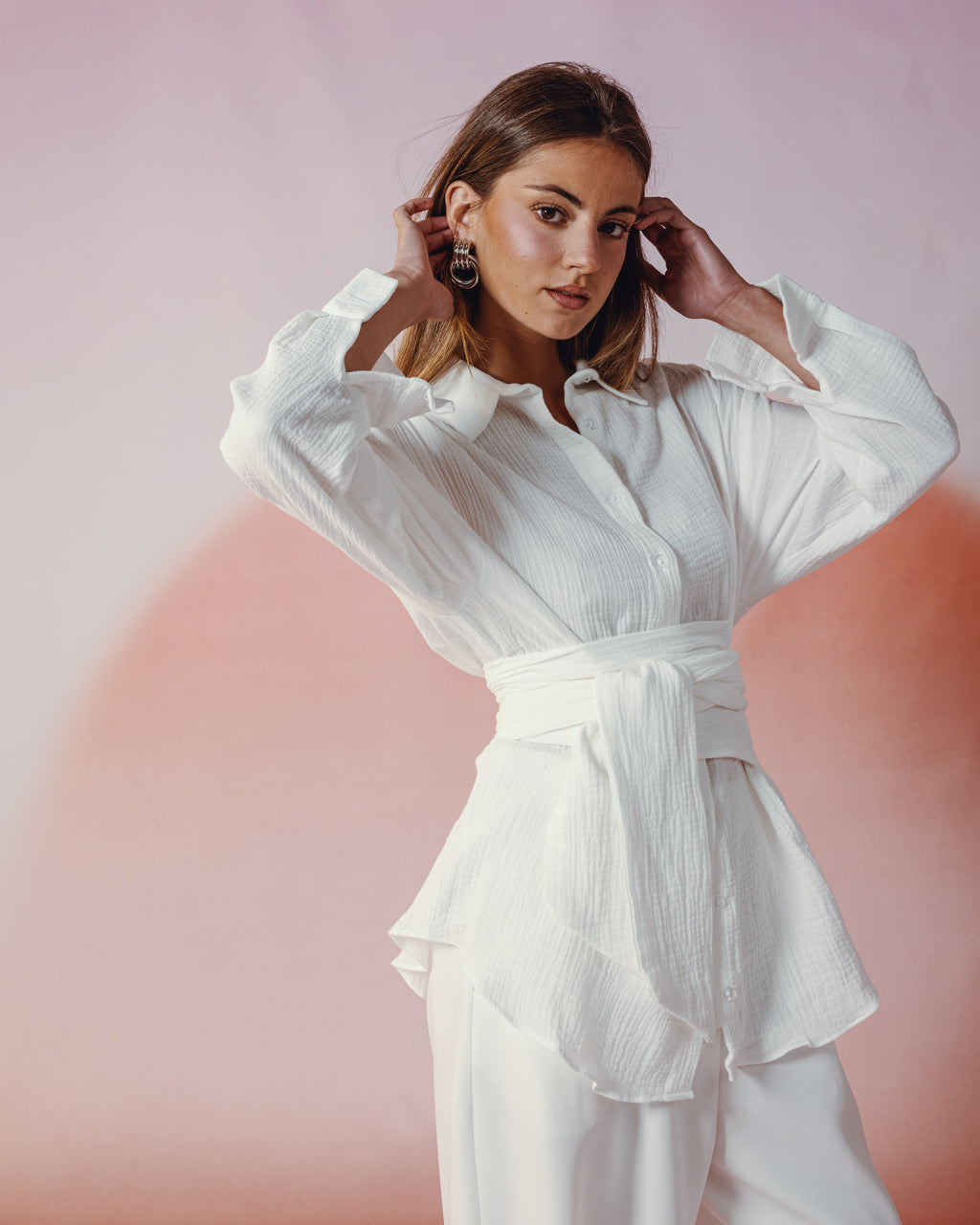 Prickly Wrap Shirt in White