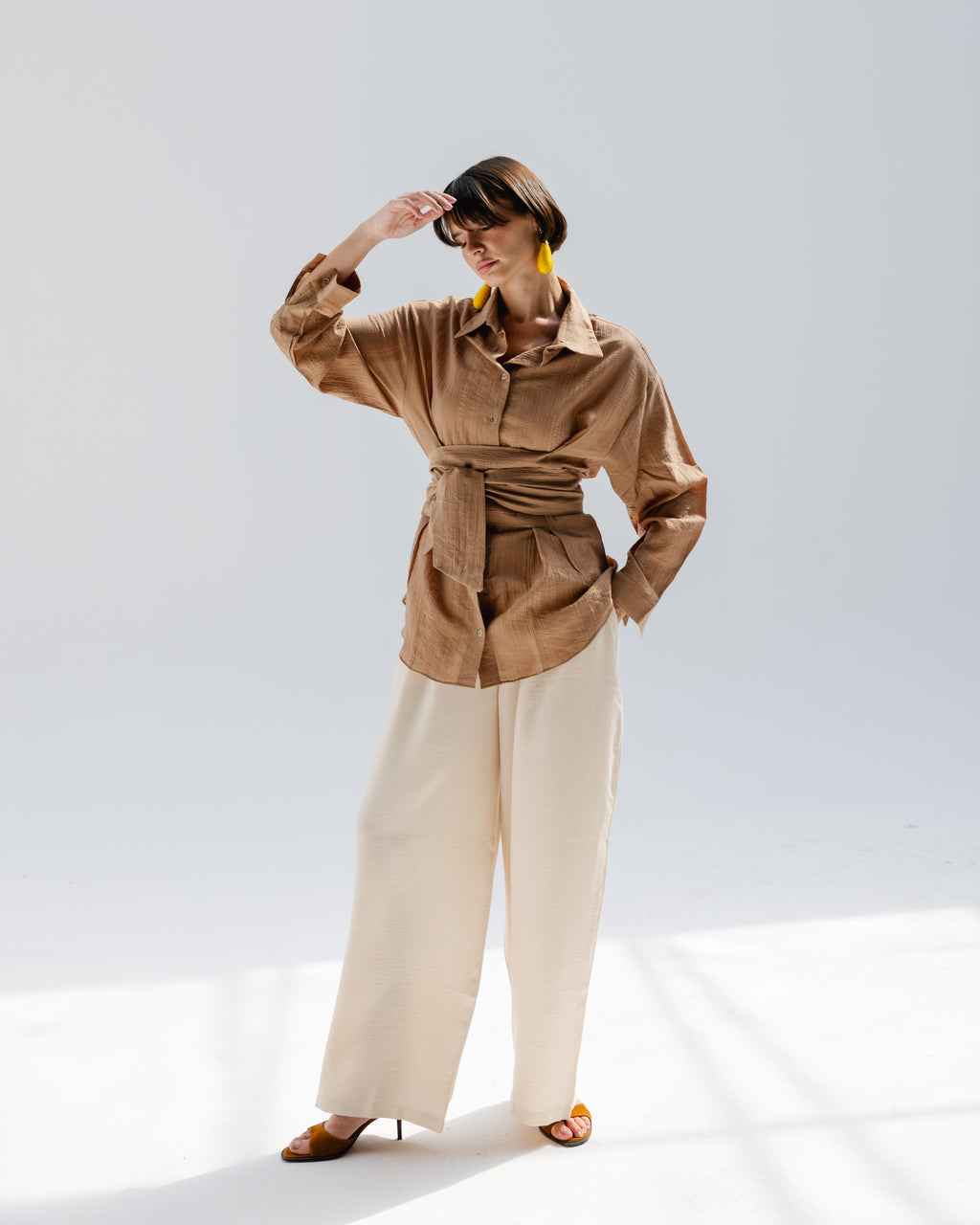 Ray Wrap Shirt in Cafe